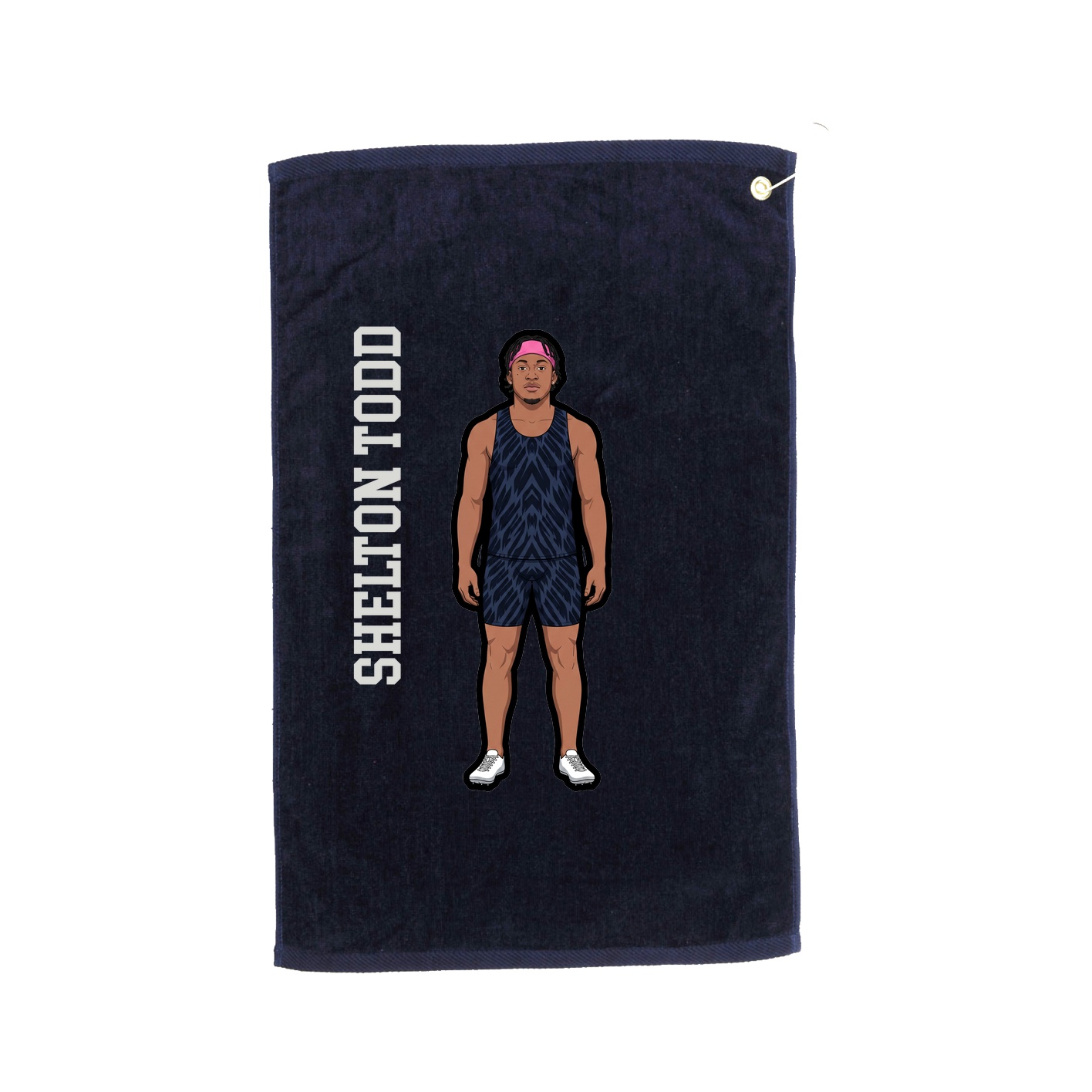 Golf Towel — Name Vertical in Navy
