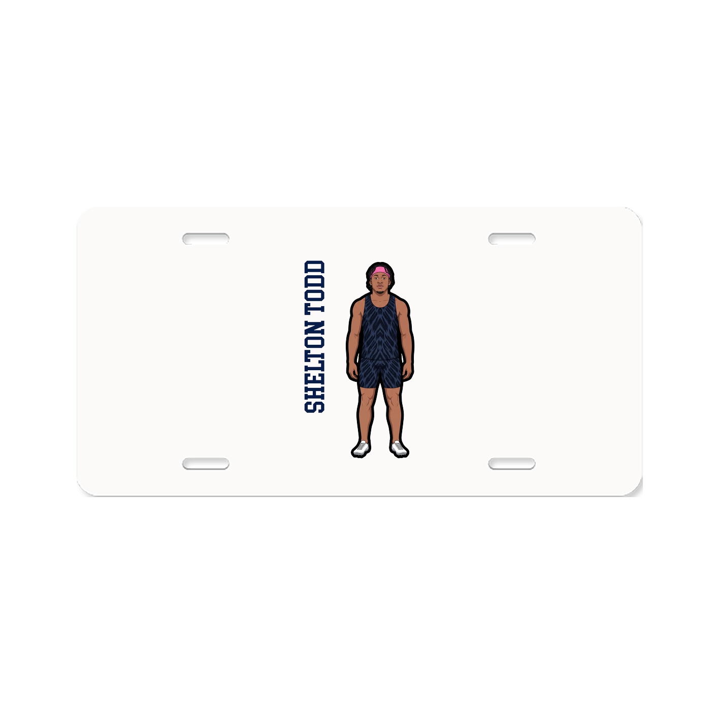 License Plate — Name Vertical in Classic