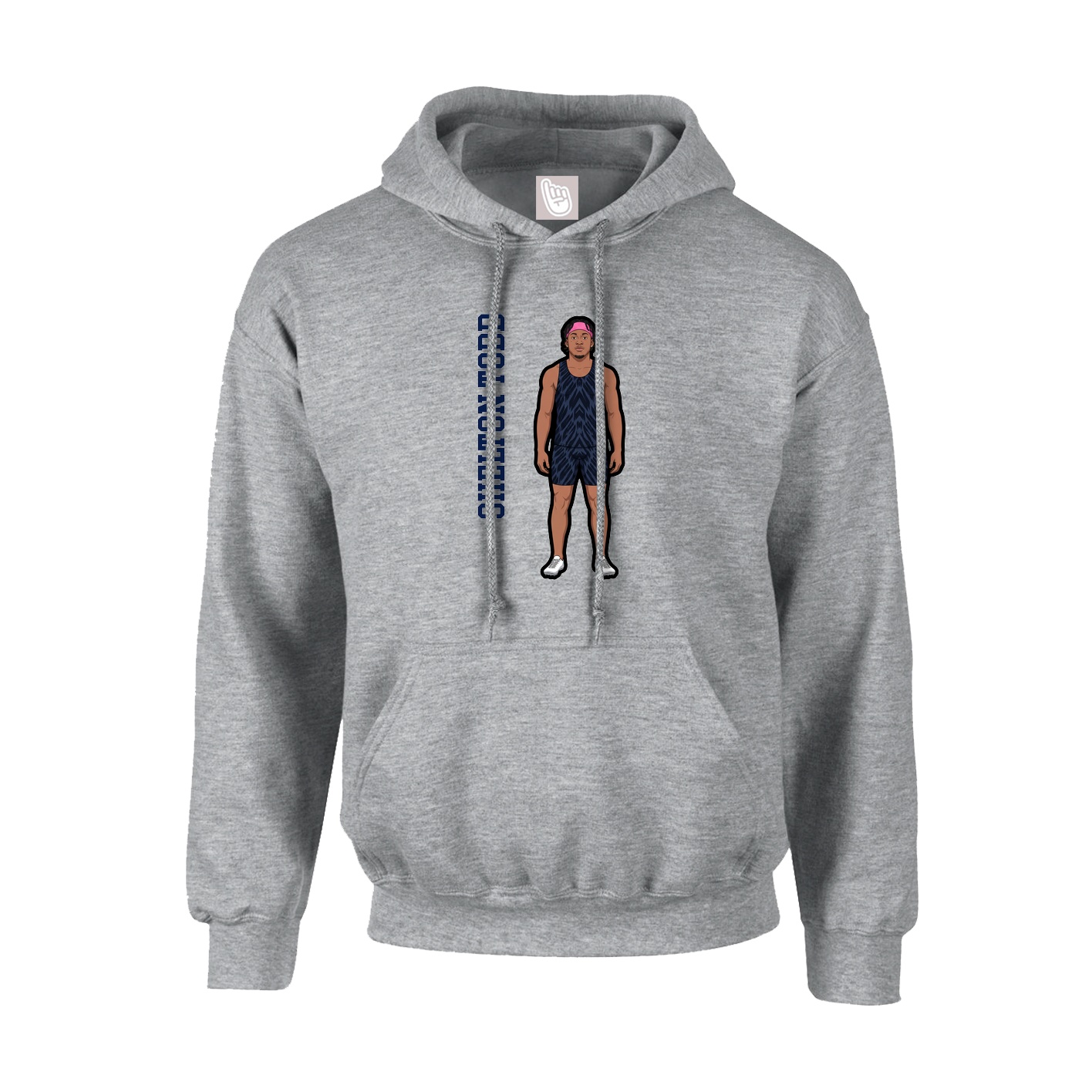 Youth Hoodie — Name Vertical in Grey