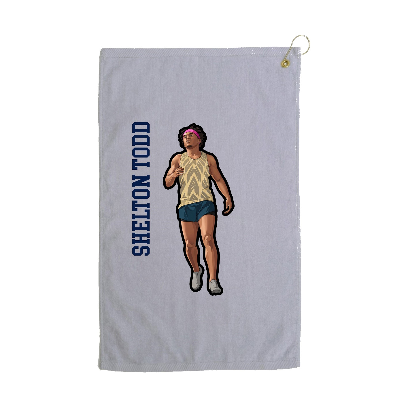 Golf Towel — Name Vertical in Grey