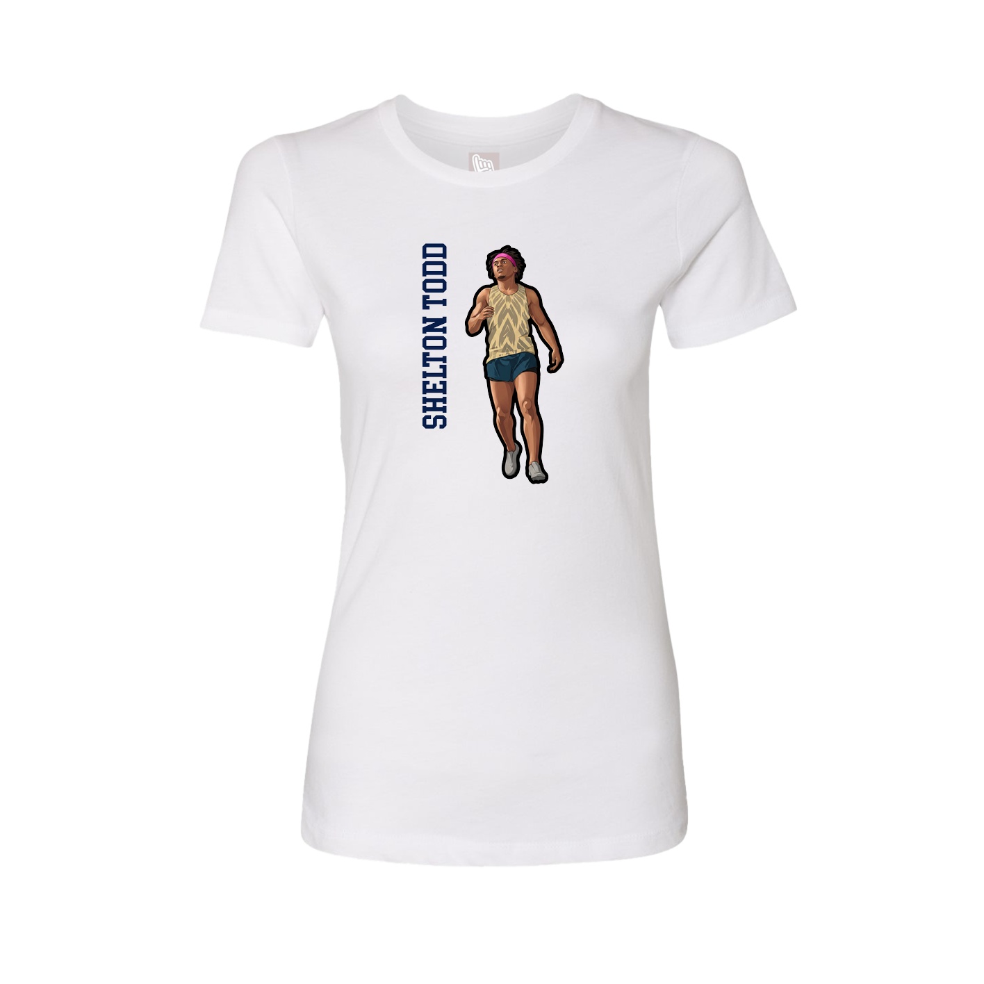 Womens Tee — Name Vertical in White