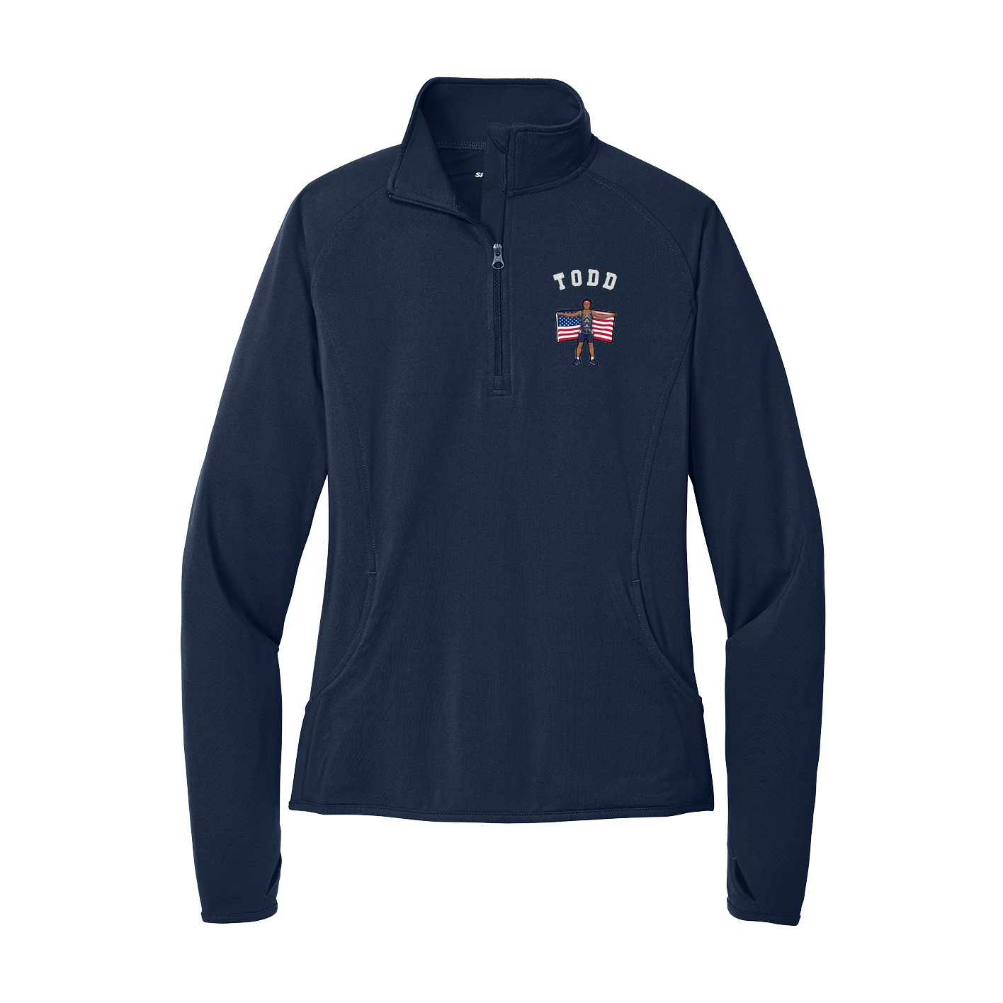 Women's Q-Zip Pullover — Shirsey Arch in Navy