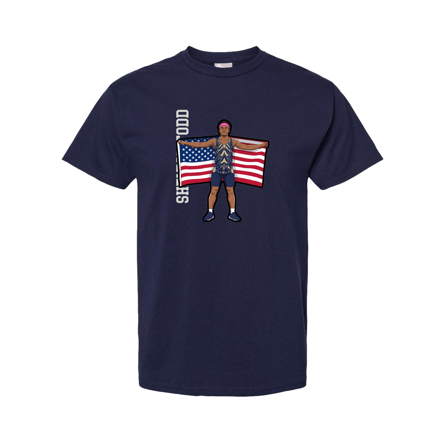 Tee — Name Vertical in Navy