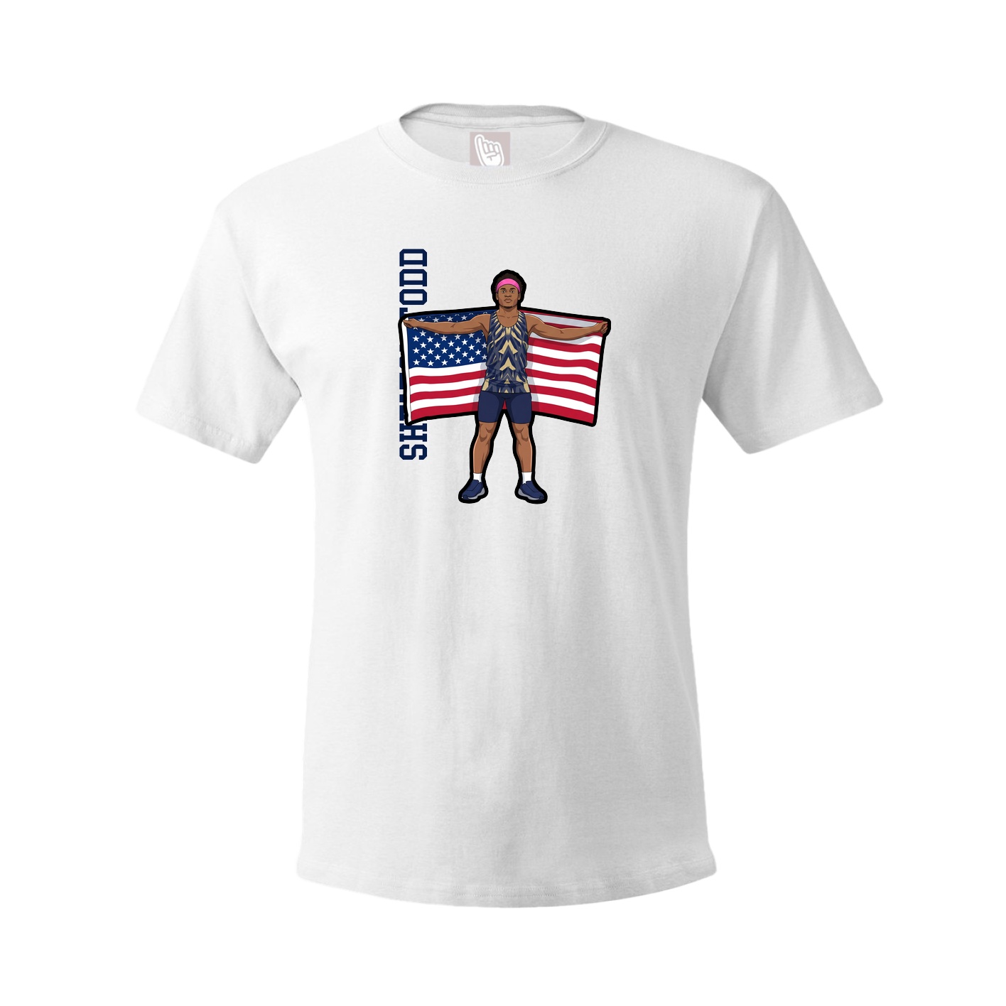 Youth Tee — Name Vertical in White