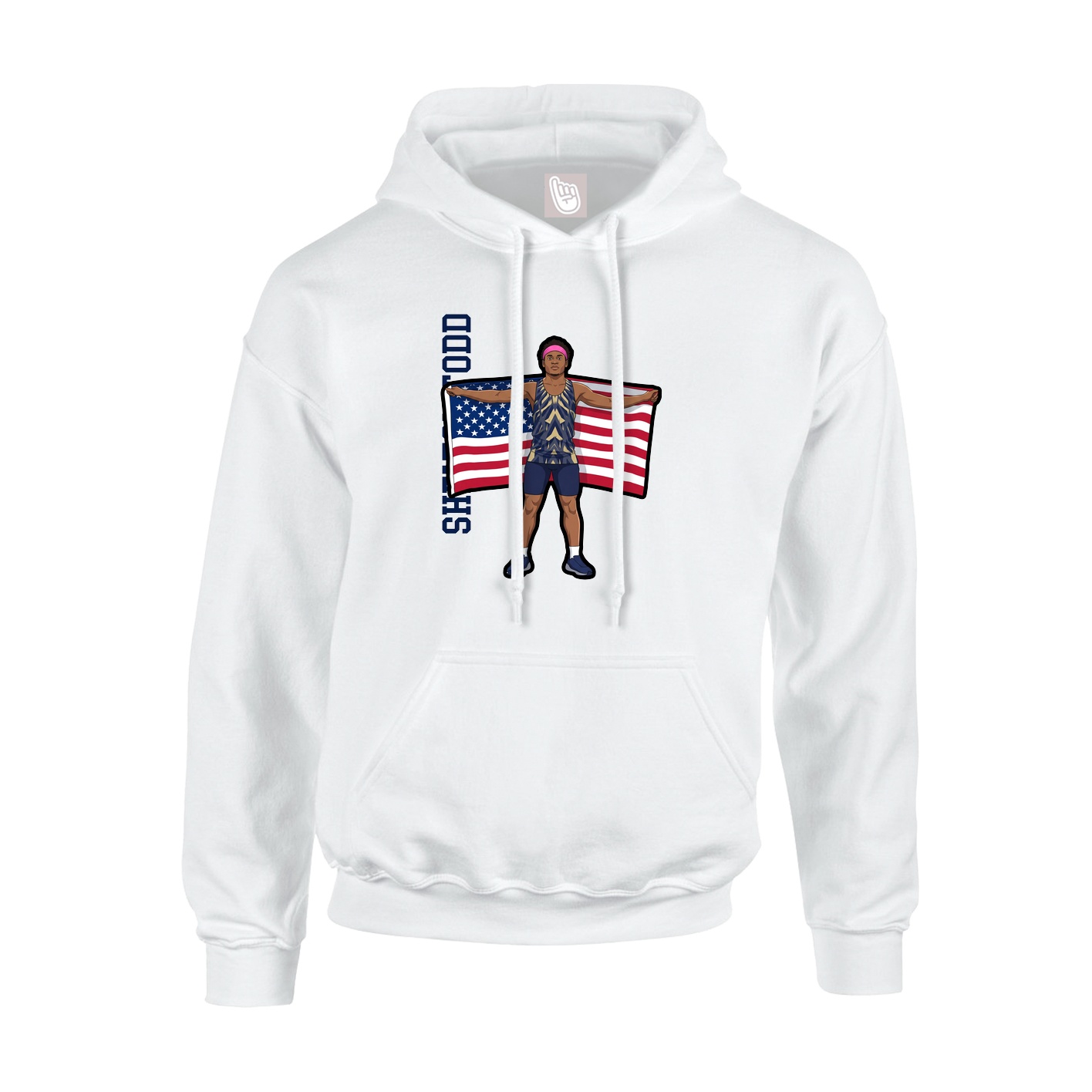 Youth Hoodie — Name Vertical in White