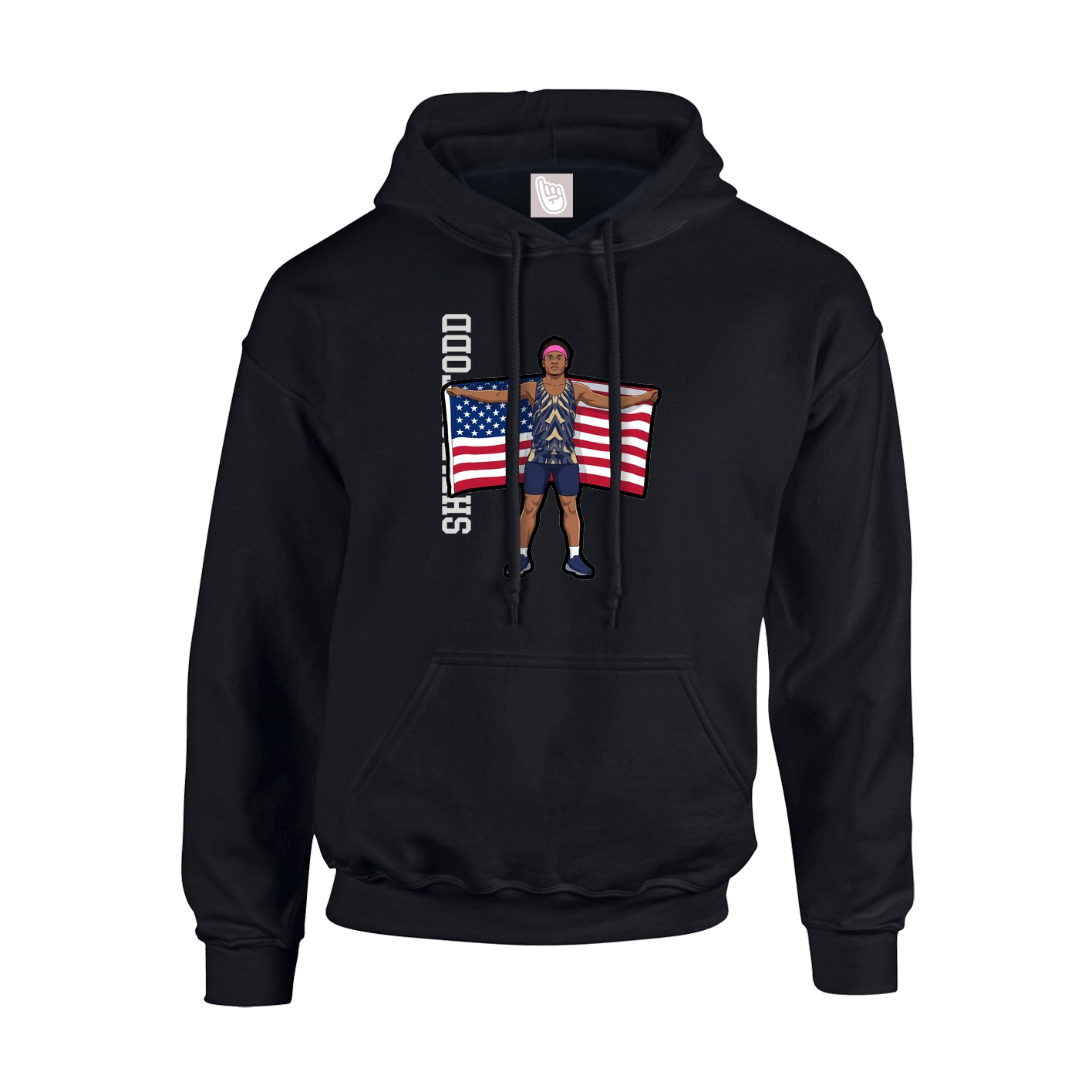 Youth Hoodie — Name Vertical in Black