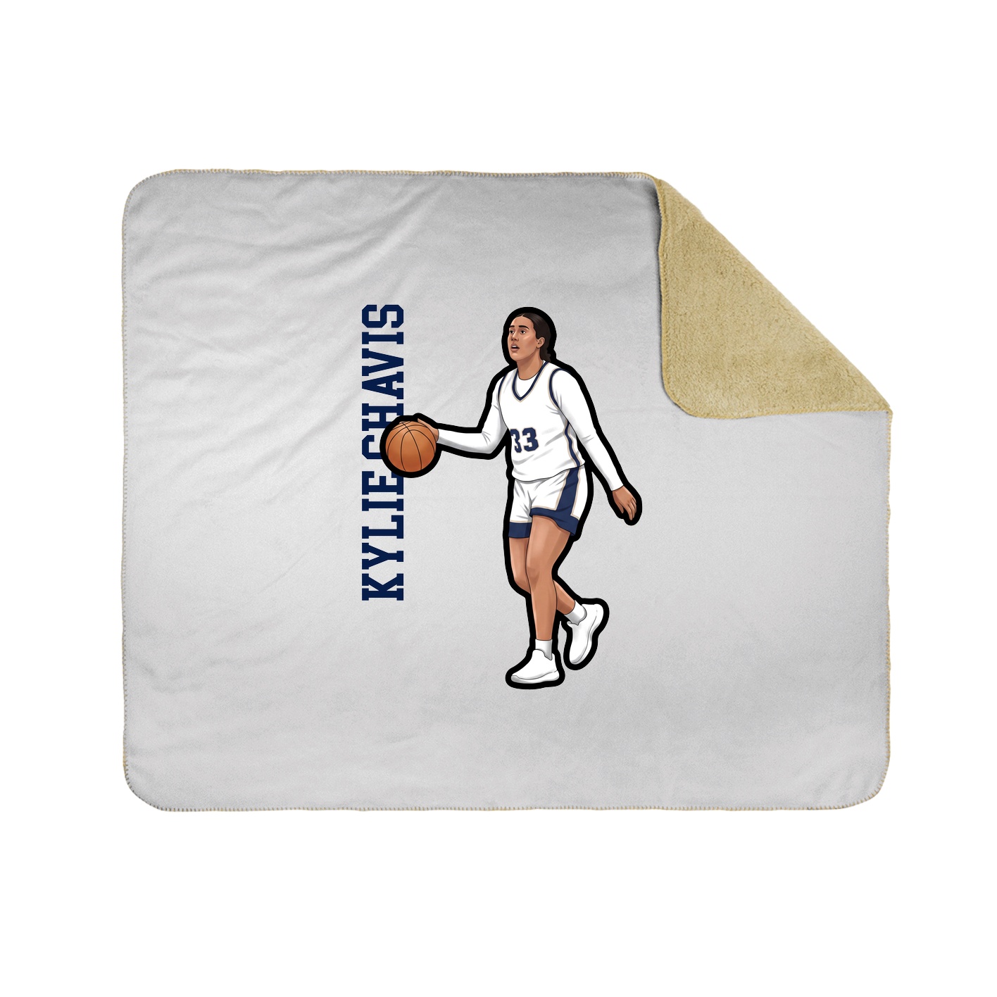 Throw Blanket — Name Vertical in White