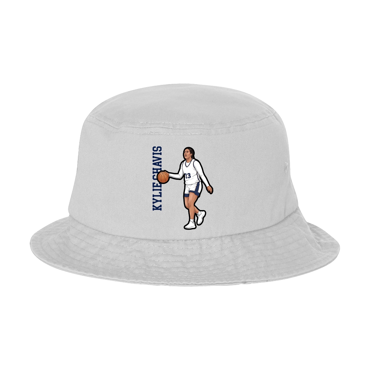Bucket Cap — Name Vertical in White