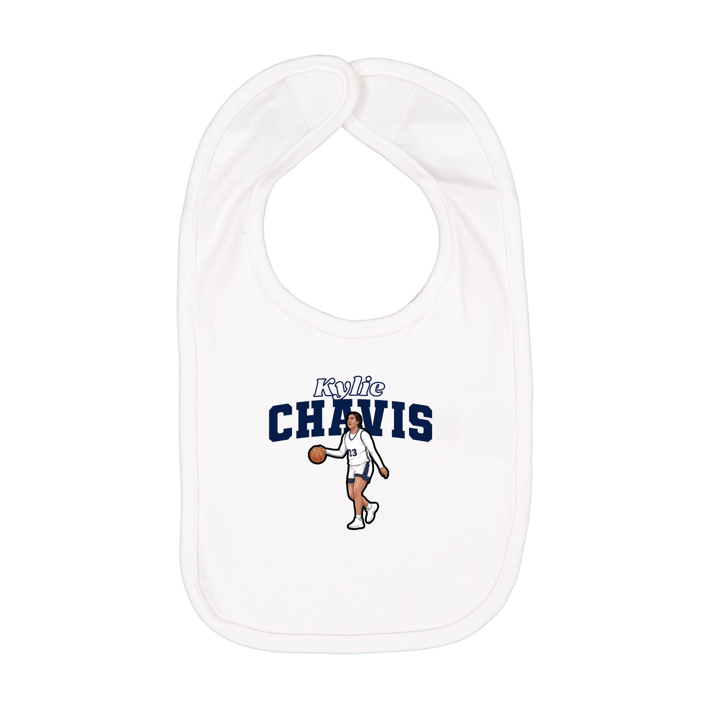 Infant Bib — Name Arch in White