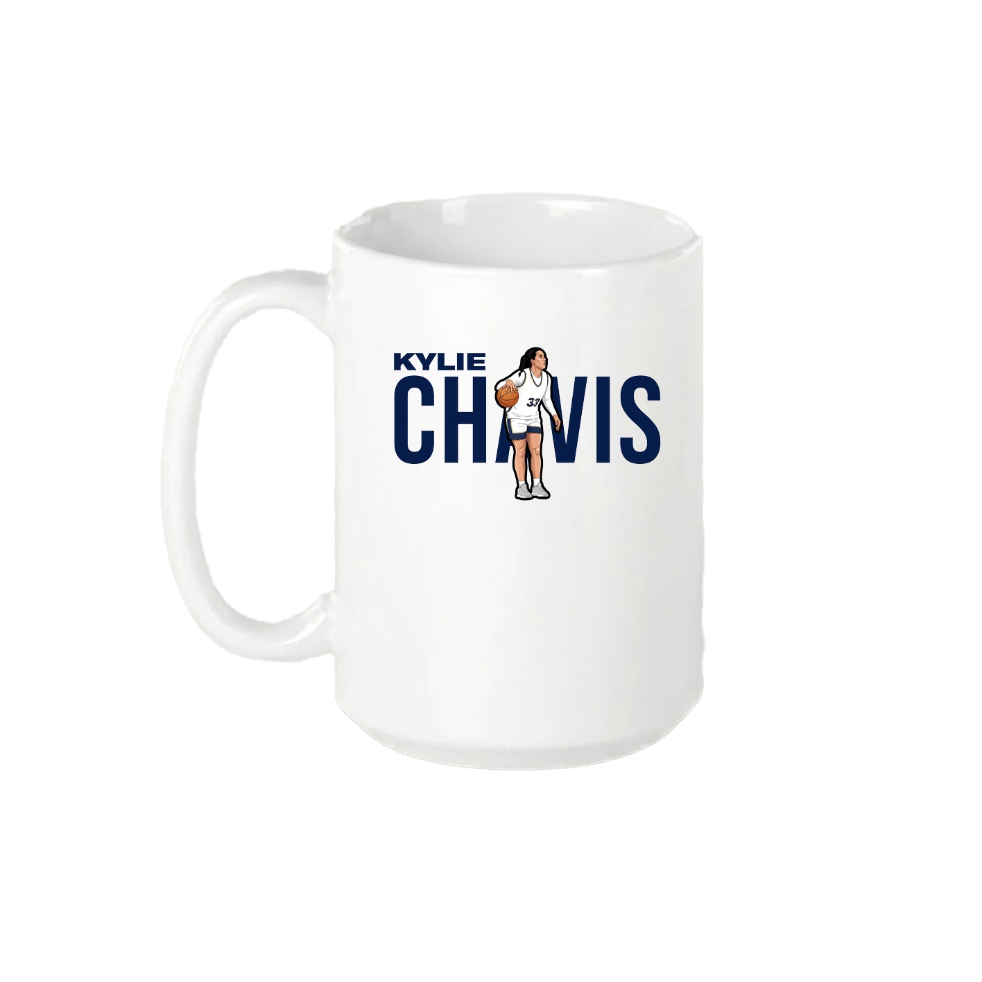 15oz Coffee Mug — Player Name in White