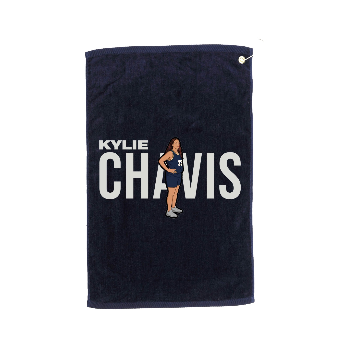 Golf Towel — Player Name in Navy