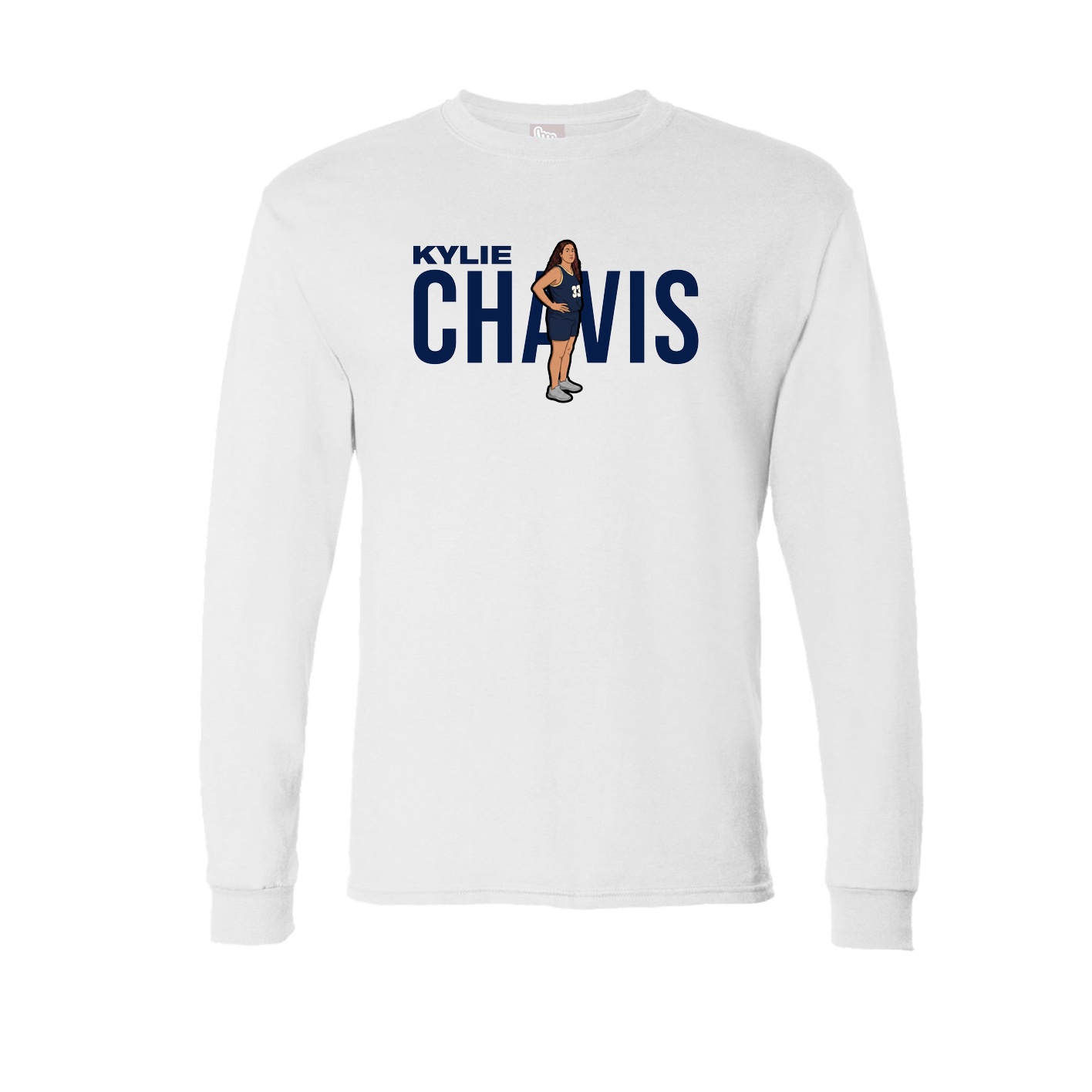 Long Sleeve Tee — Player Name in White