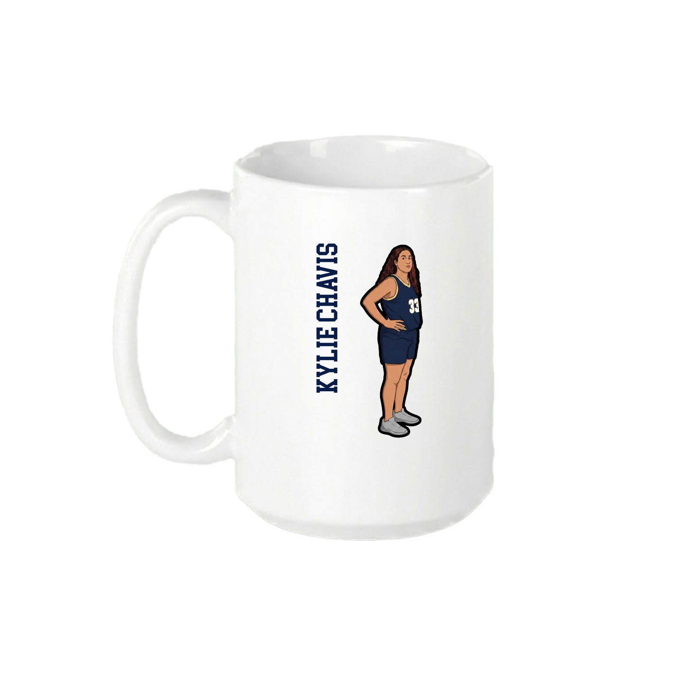 15oz Coffee Mug — Name Vertical in White