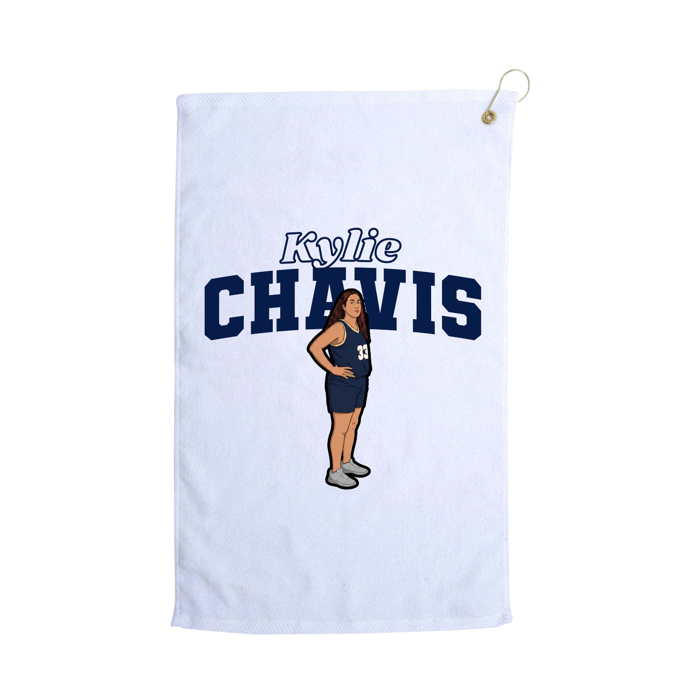 Golf Towel — Name Arch in White