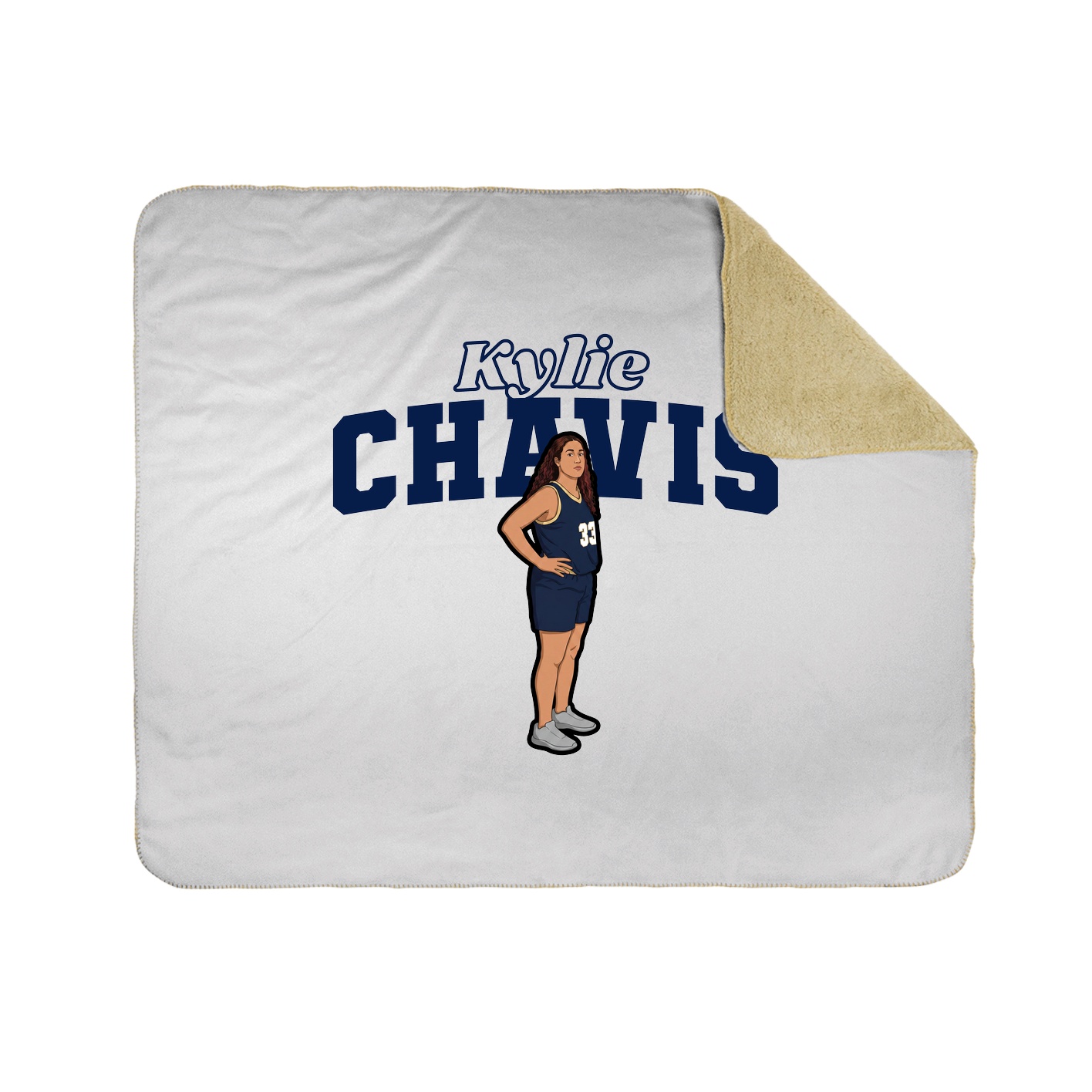 Throw Blanket — Name Arch in White