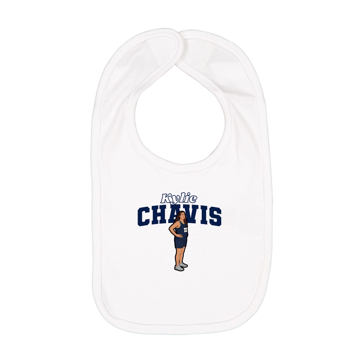 Infant Bib — Name Arch in White