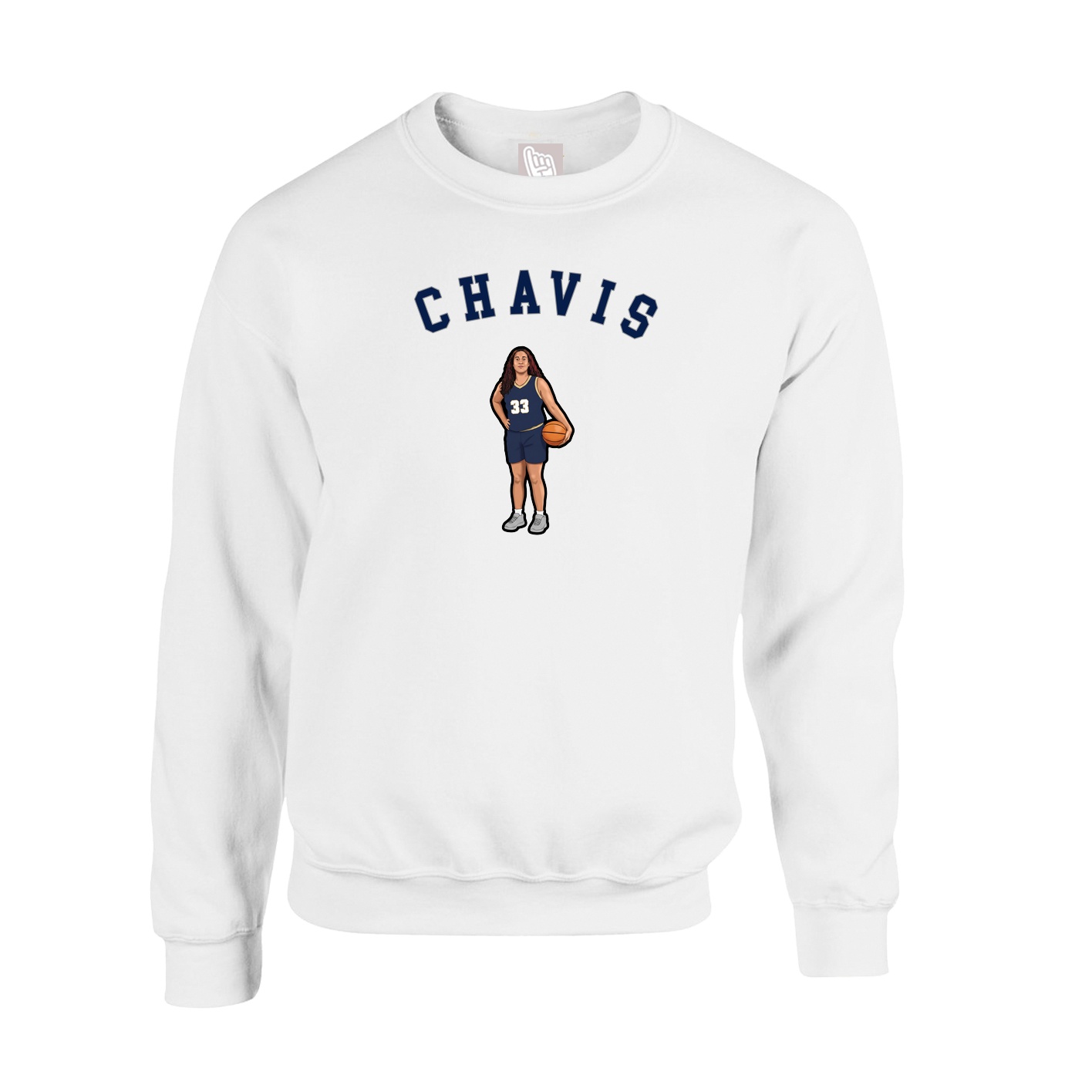 Fleece Crew — Shirsey Arch in White