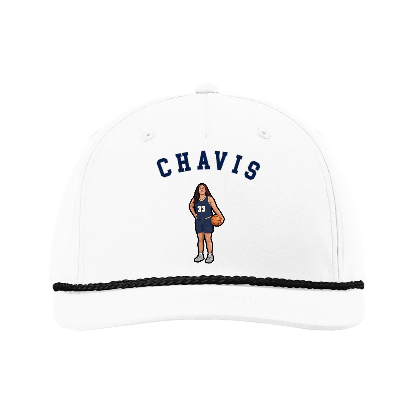 Five-Panel Classic Rope Cap — Shirsey Arch in White