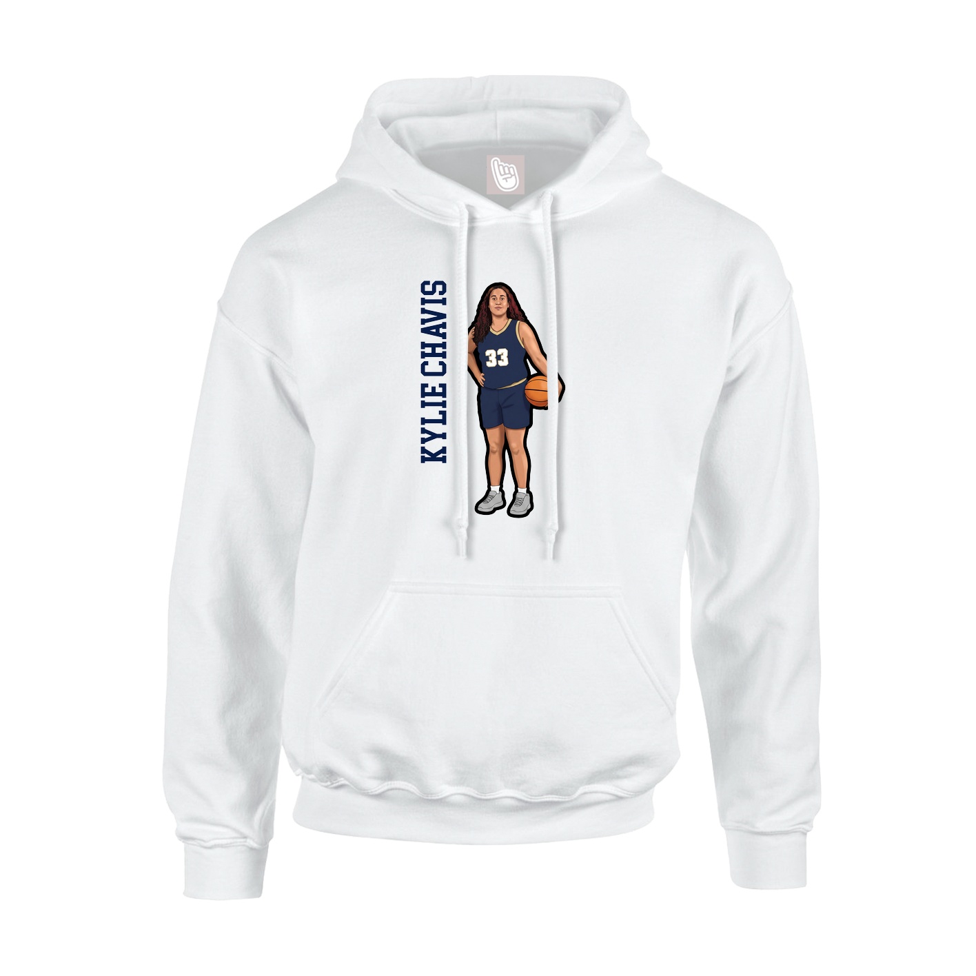 Youth Hoodie — Name Vertical in White