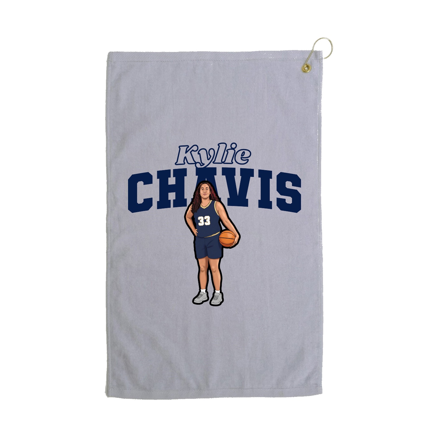 Golf Towel — Name Arch in Grey