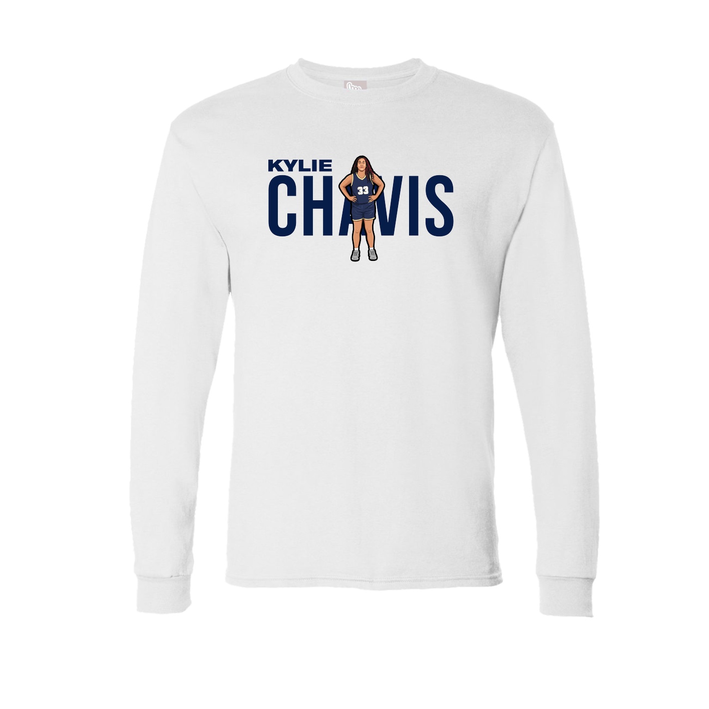 Long Sleeve Tee — Player Name in White