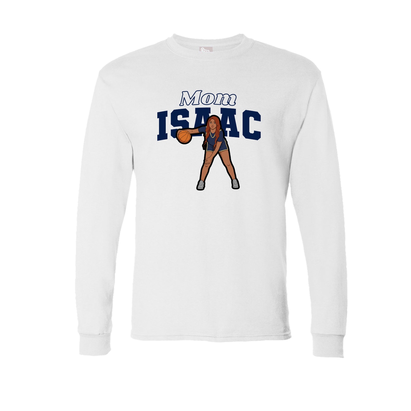 Long Sleeve Tee — Mothers Day Block in White
