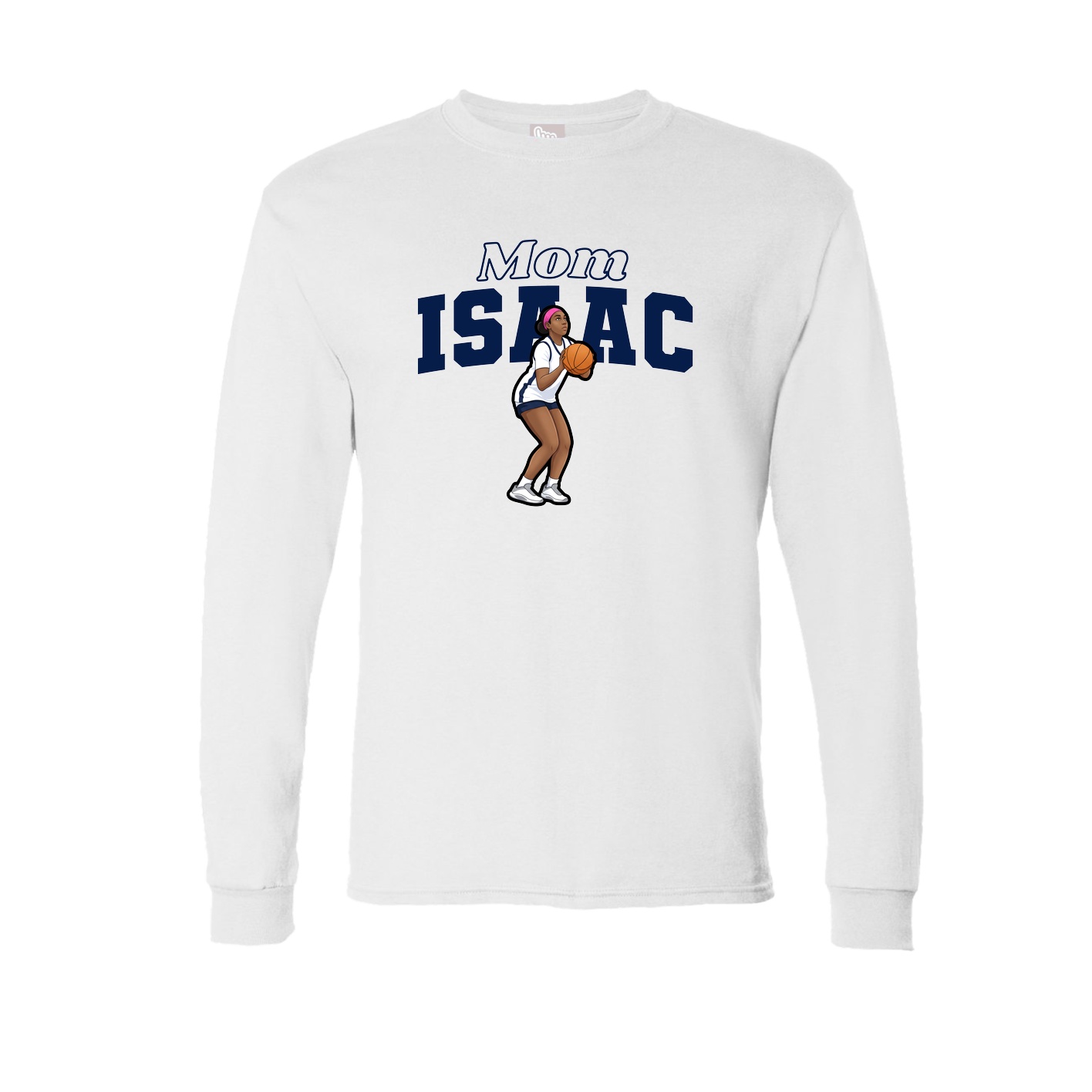 Long Sleeve Tee — Mothers Day Block in White