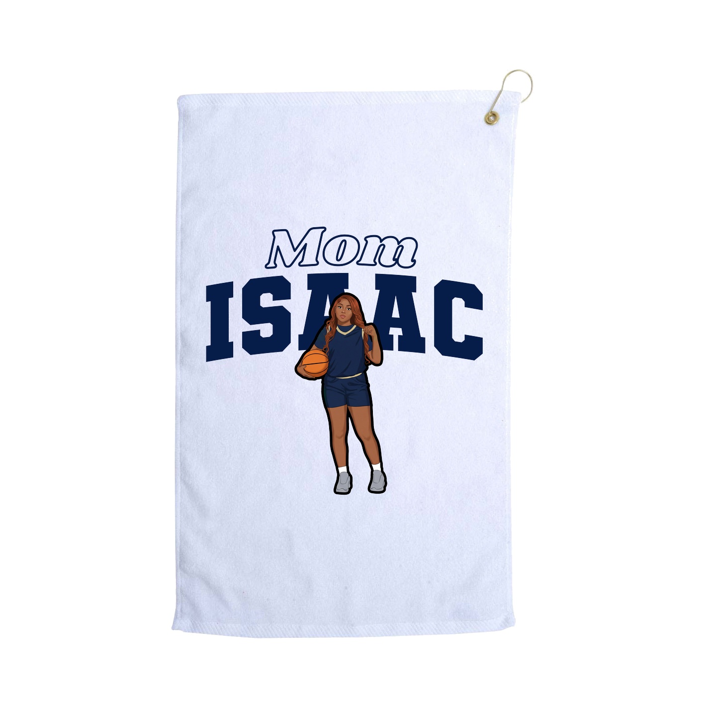Golf Towel — Mothers Day Block in White
