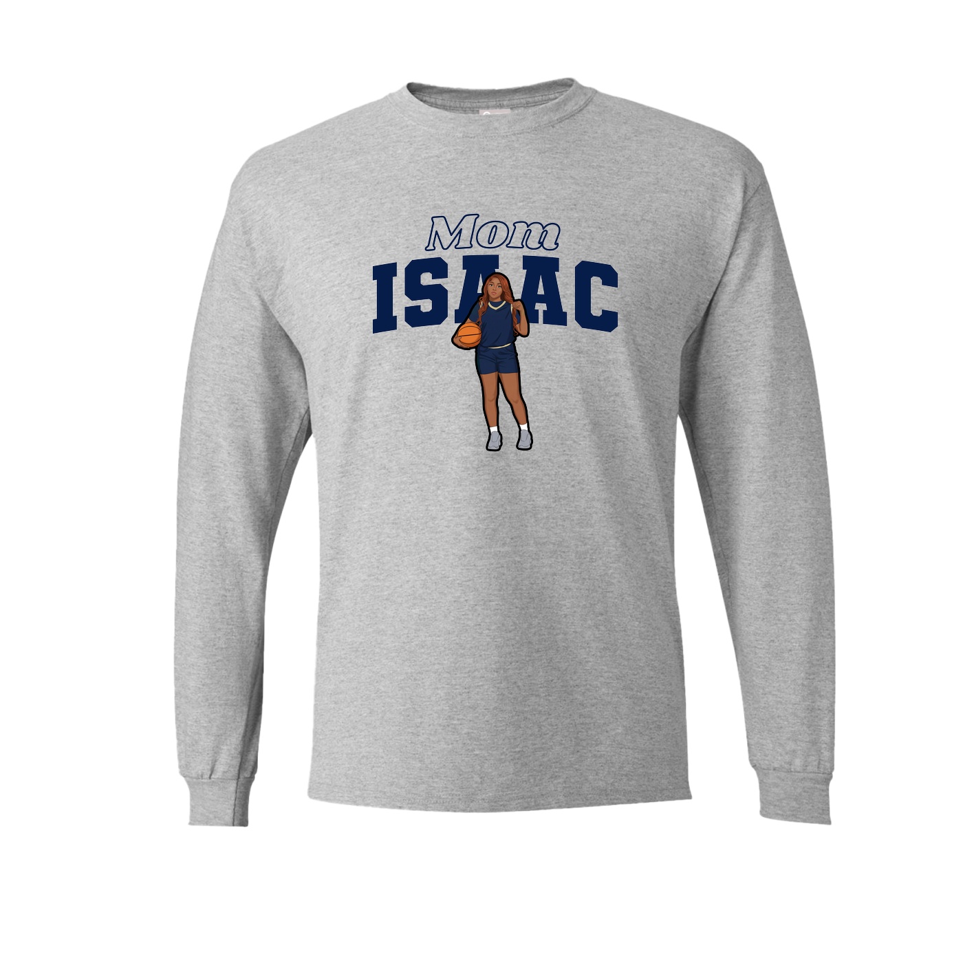 Long Sleeve Tee — Mothers Day Block in Grey