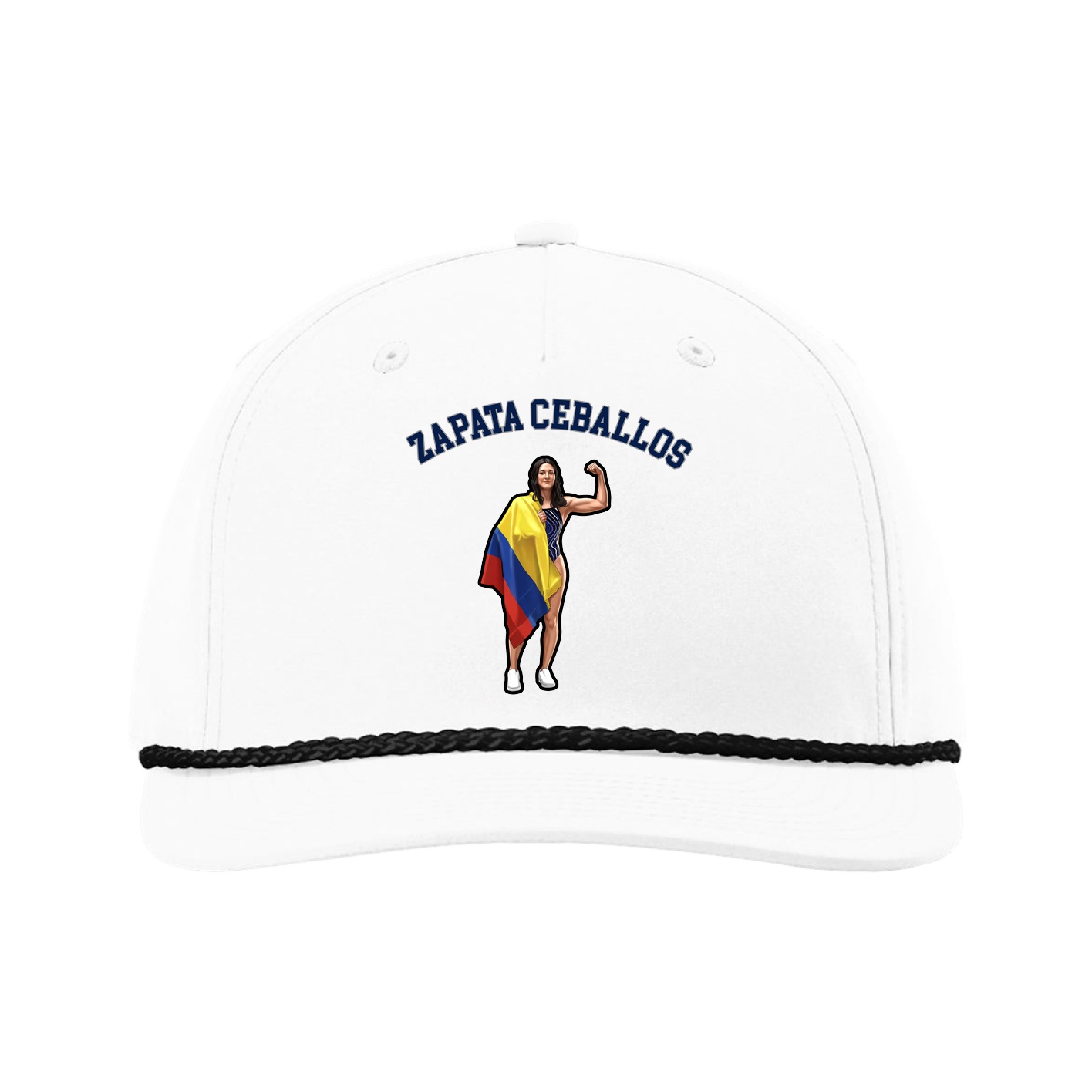 Five-Panel Classic Rope Cap — Shirsey Arch in White