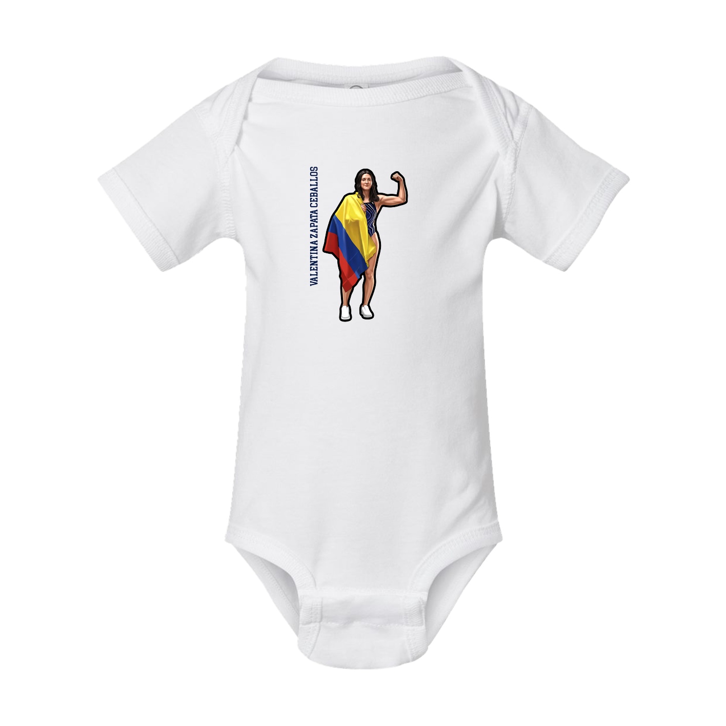 Baby Onesie — Name Vertical in White