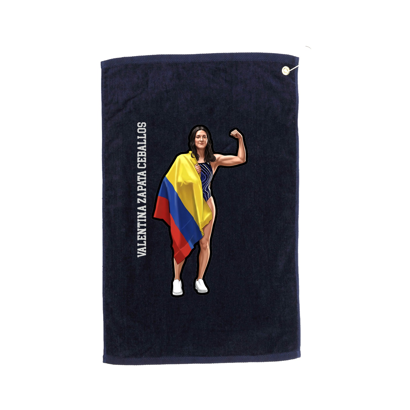 Golf Towel — Name Vertical in Navy
