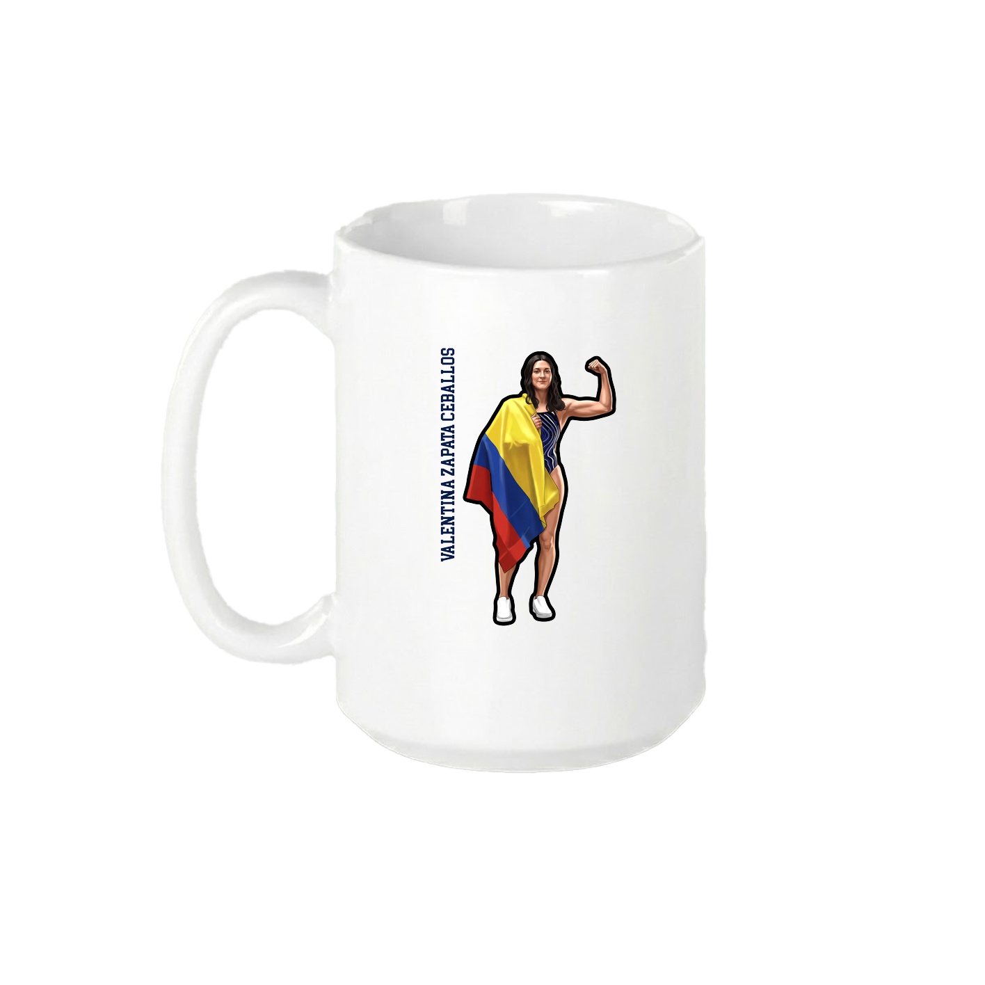 15oz Coffee Mug — Name Vertical in White