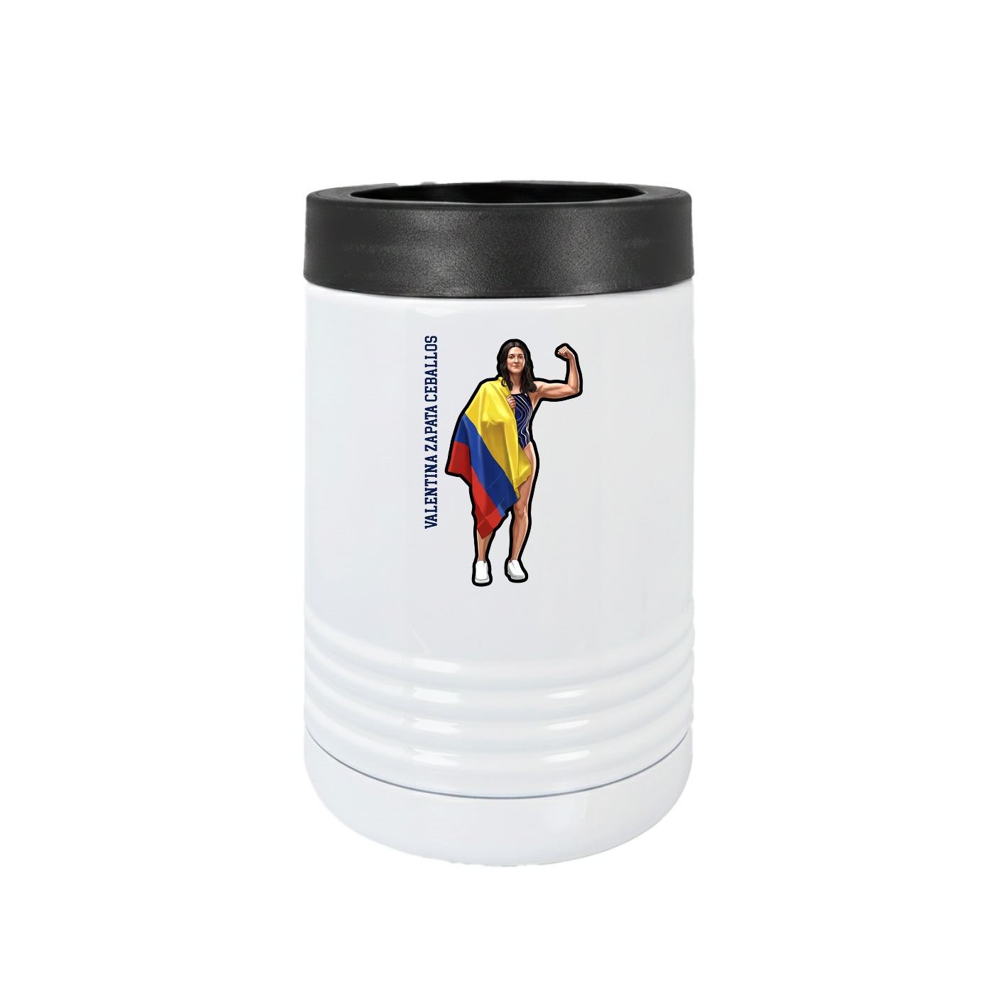 Beverage Holder — Name Vertical in White