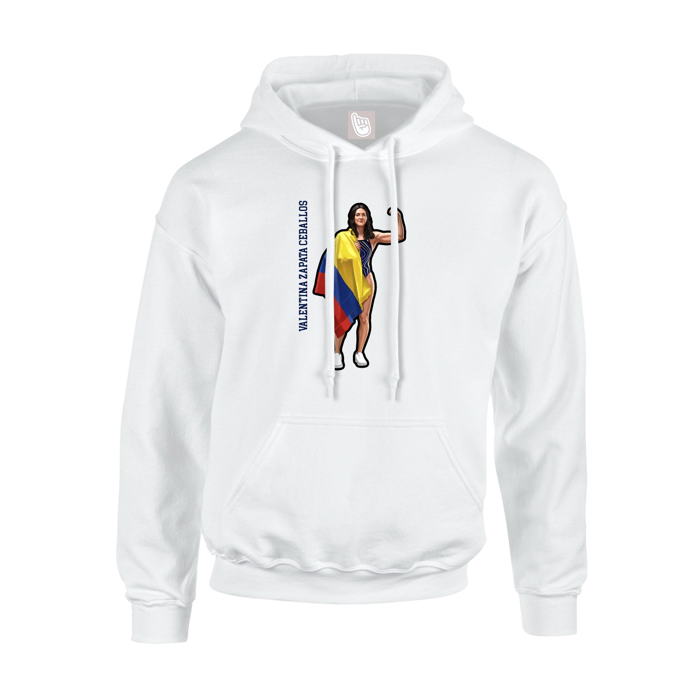 Youth Hoodie — Name Vertical in White