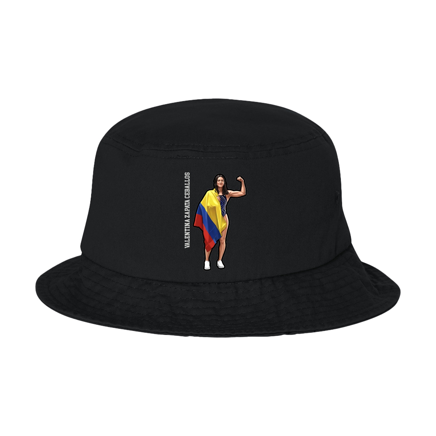 Bucket Cap — Name Vertical in Black