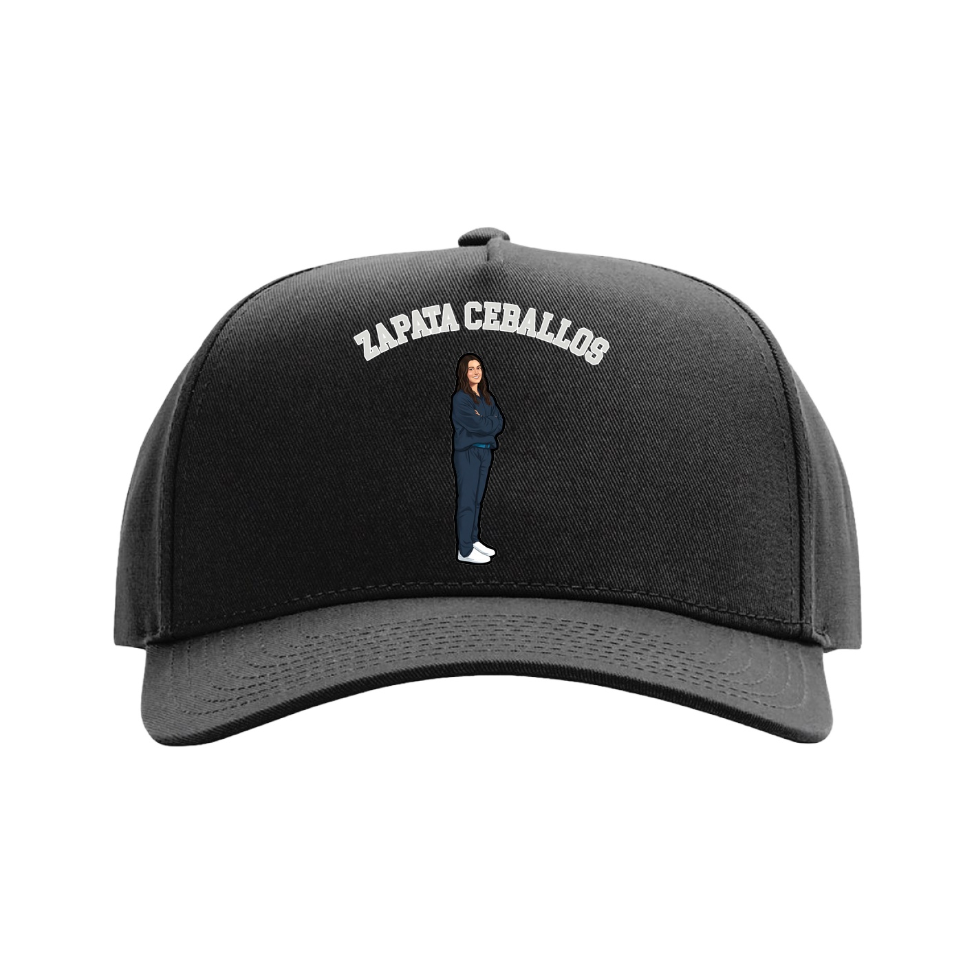 Full Fabric Five-Panel Champ Cap — Shirsey Arch in Black