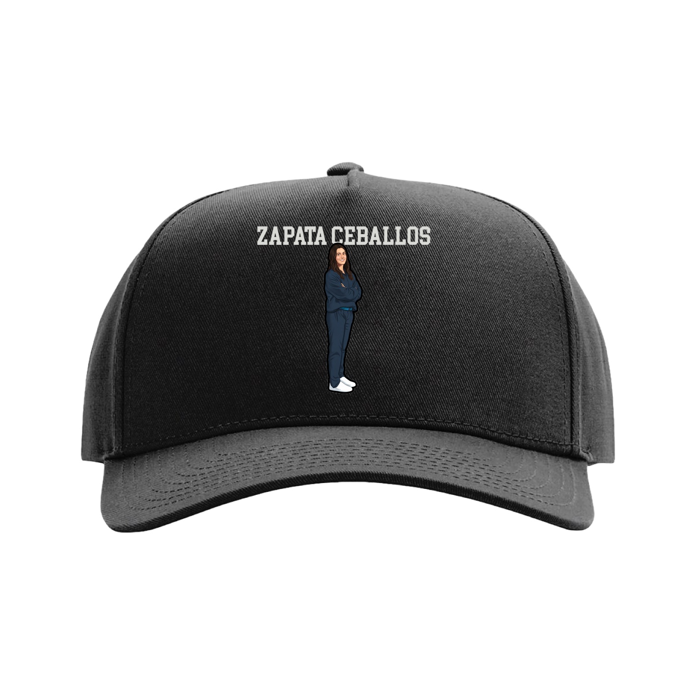 Full Fabric Five-Panel Champ Cap — Shirsey in Black