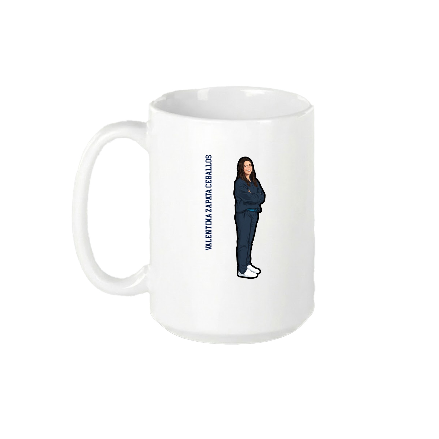 15oz Coffee Mug — Name Vertical in White