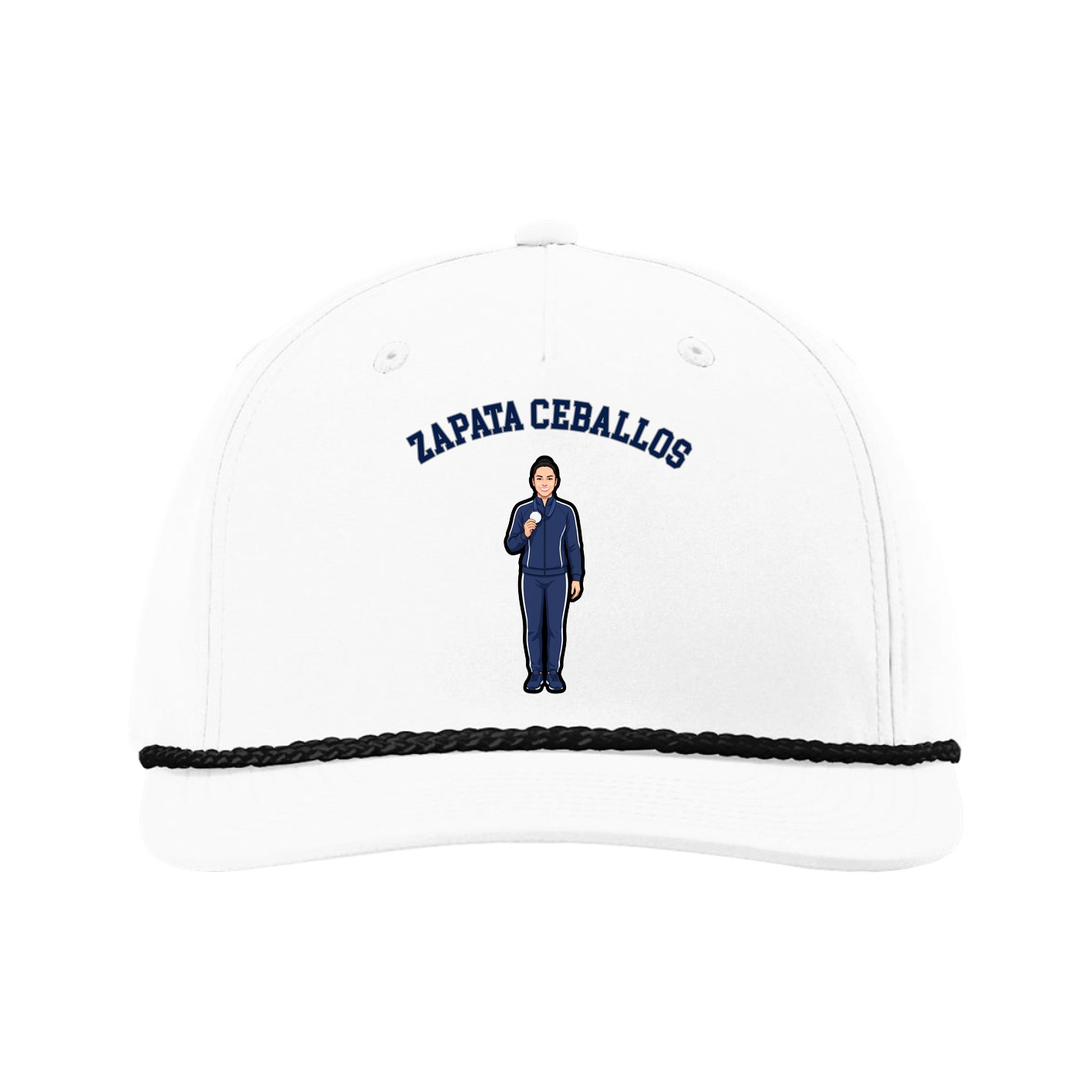 Five-Panel Classic Rope Cap — Shirsey Arch in White