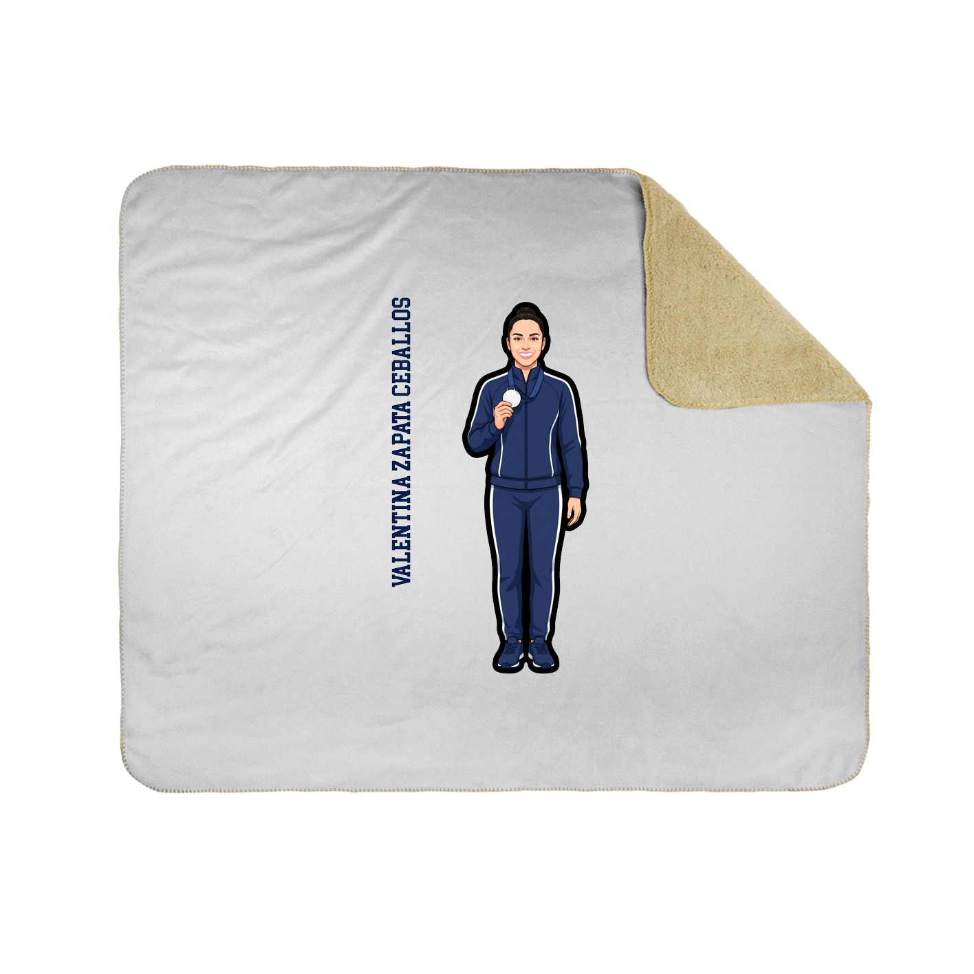 Throw Blanket — Name Vertical in White