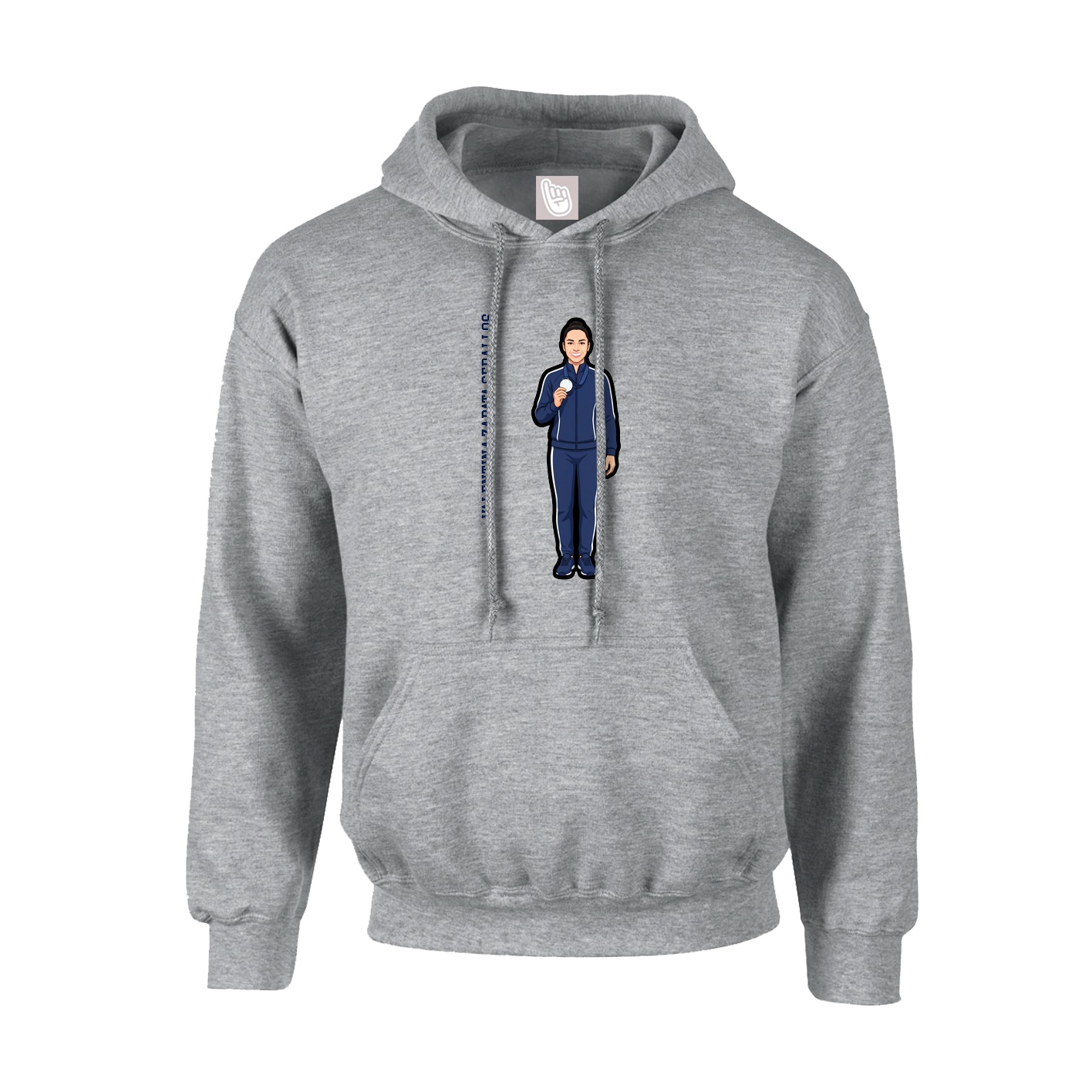 Youth Hoodie — Name Vertical in Grey