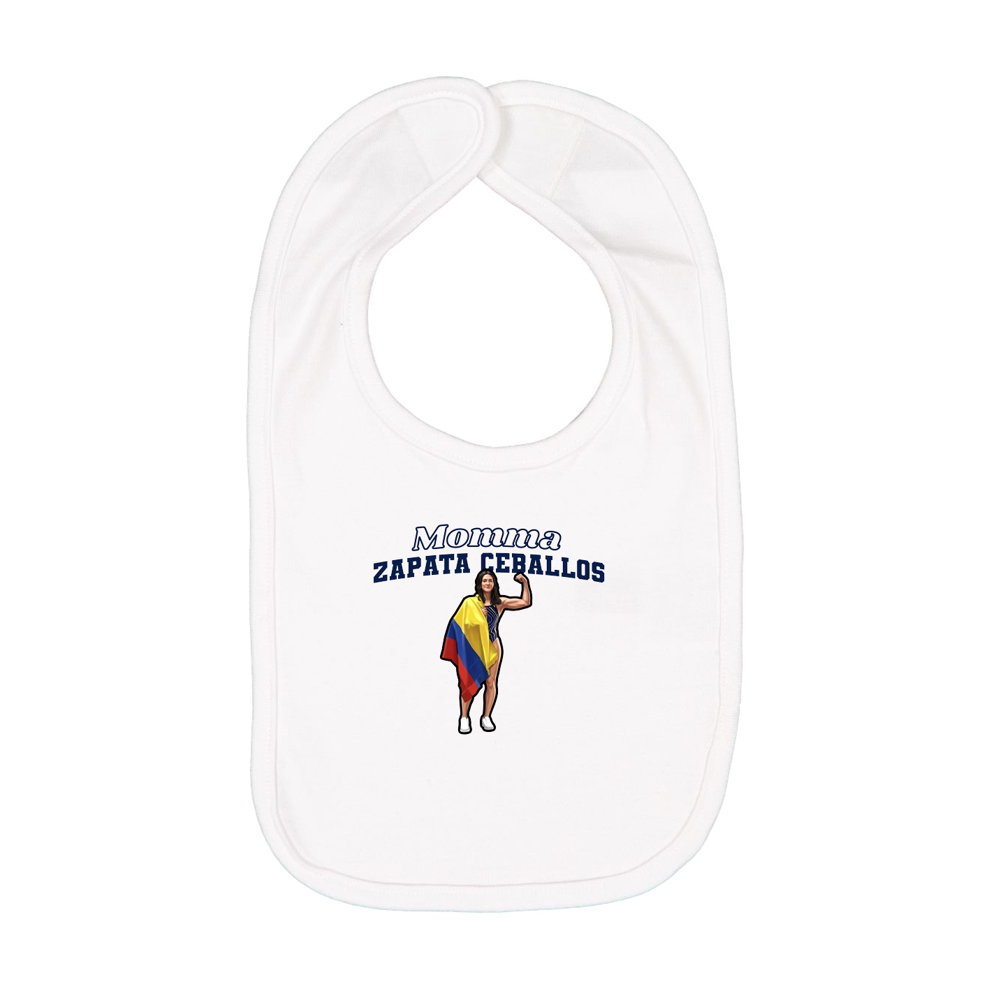 Infant Bib — Mothers Day Block in White