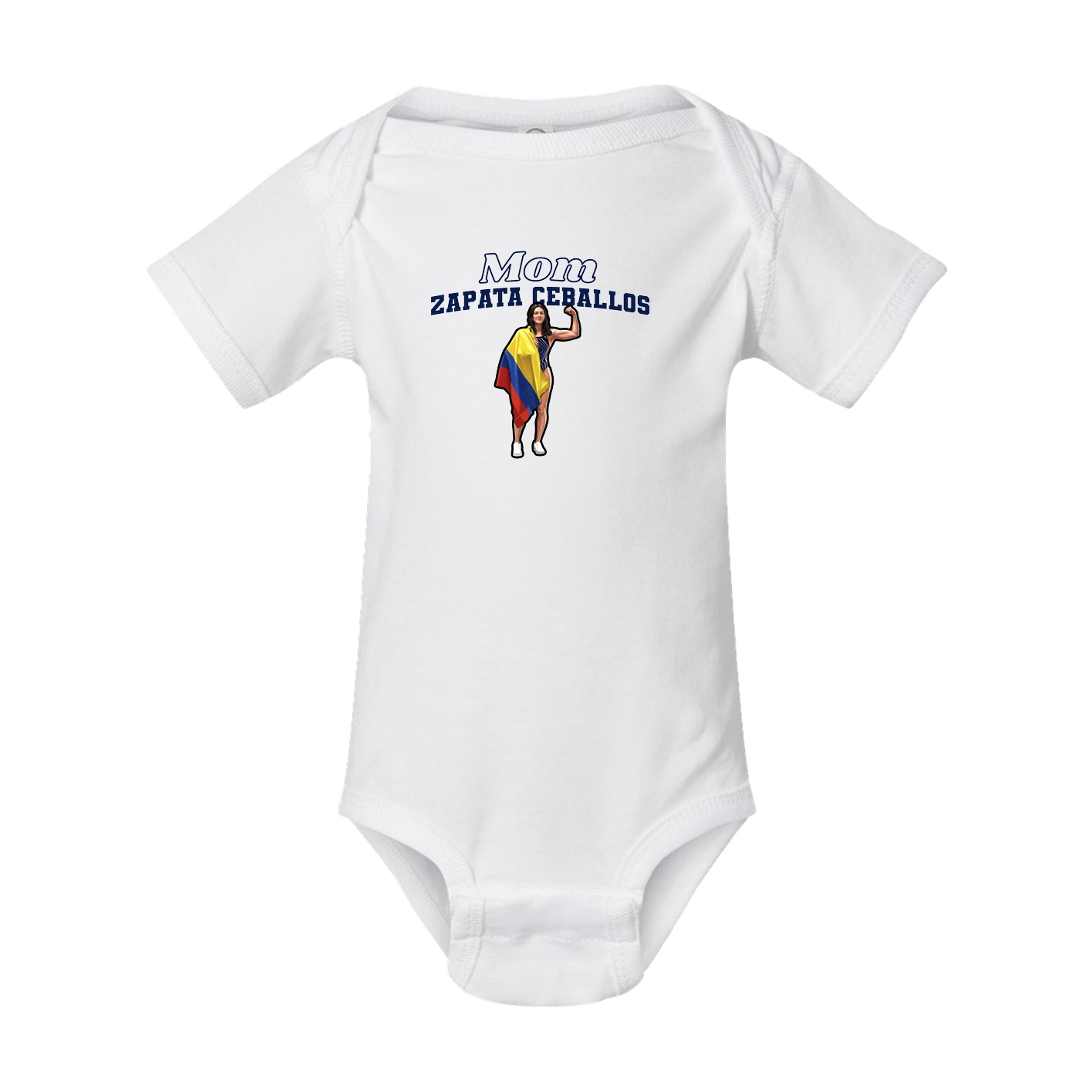 Baby Onesie — Mothers Day Block in White