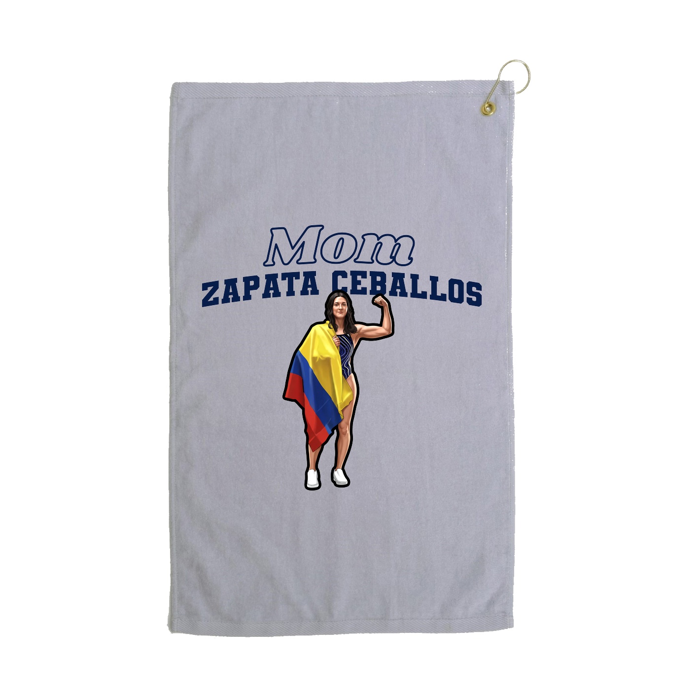 Golf Towel — Mothers Day Block in Grey
