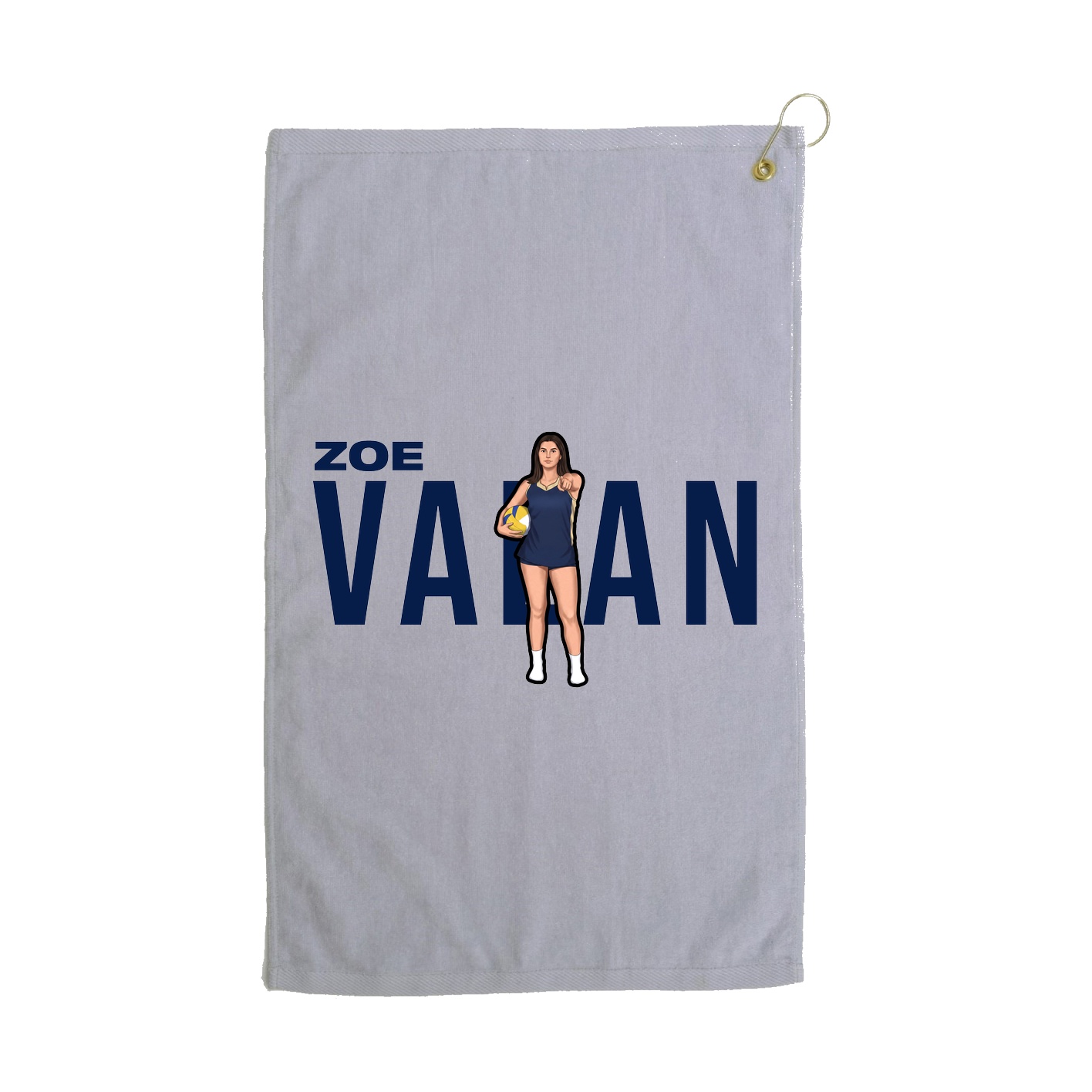 Golf Towel — Player Name in Grey