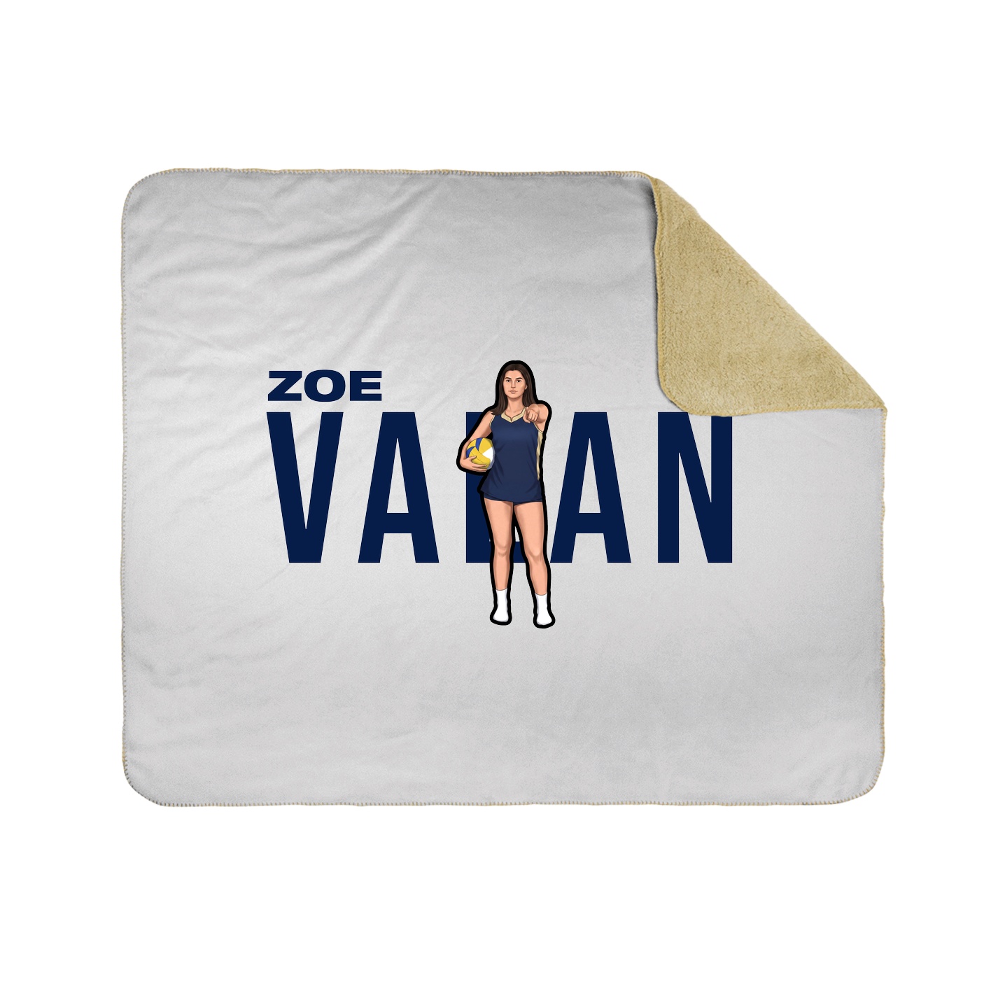 Throw Blanket — Player Name in White