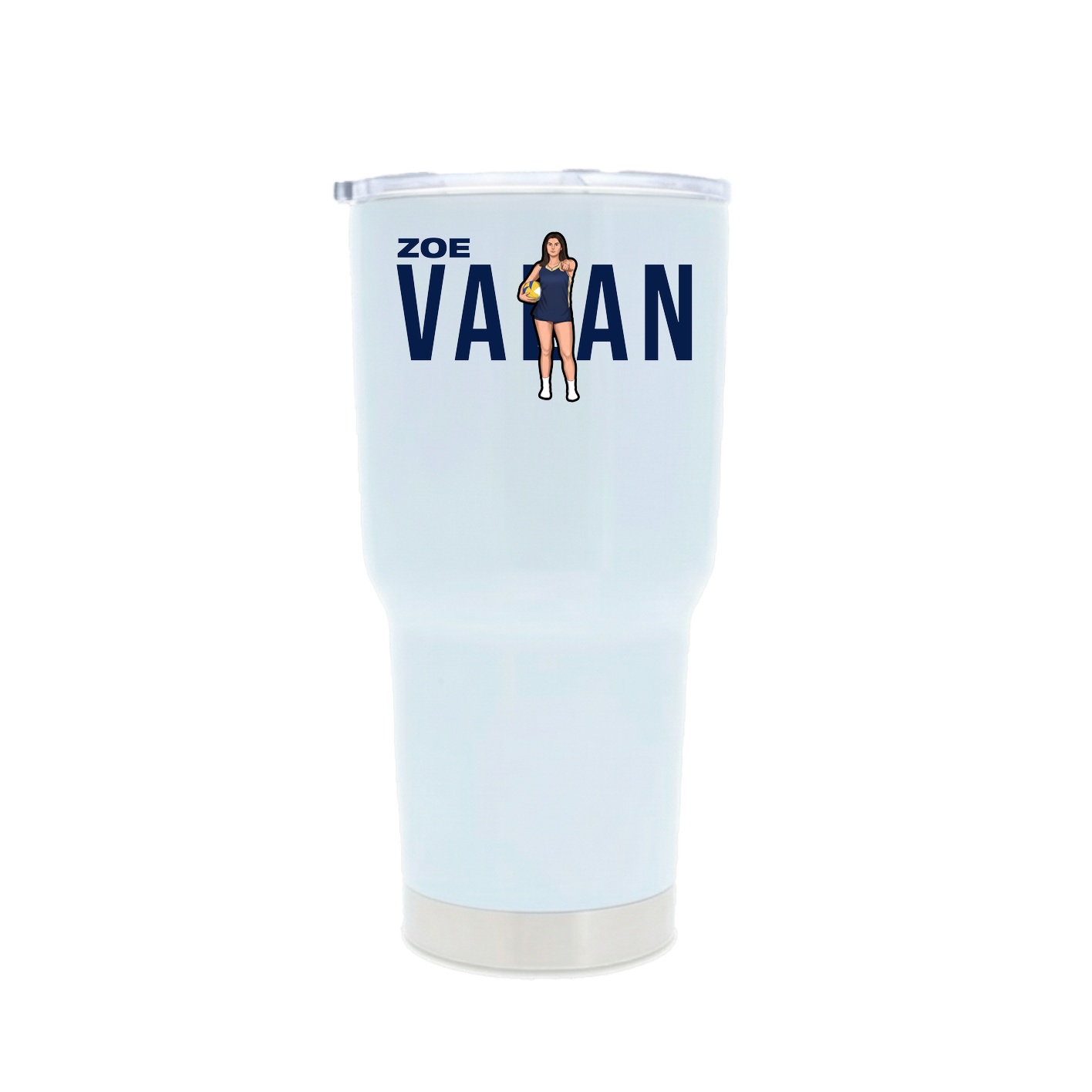 30oz Stainless Steel Tumbler — Player Name in White