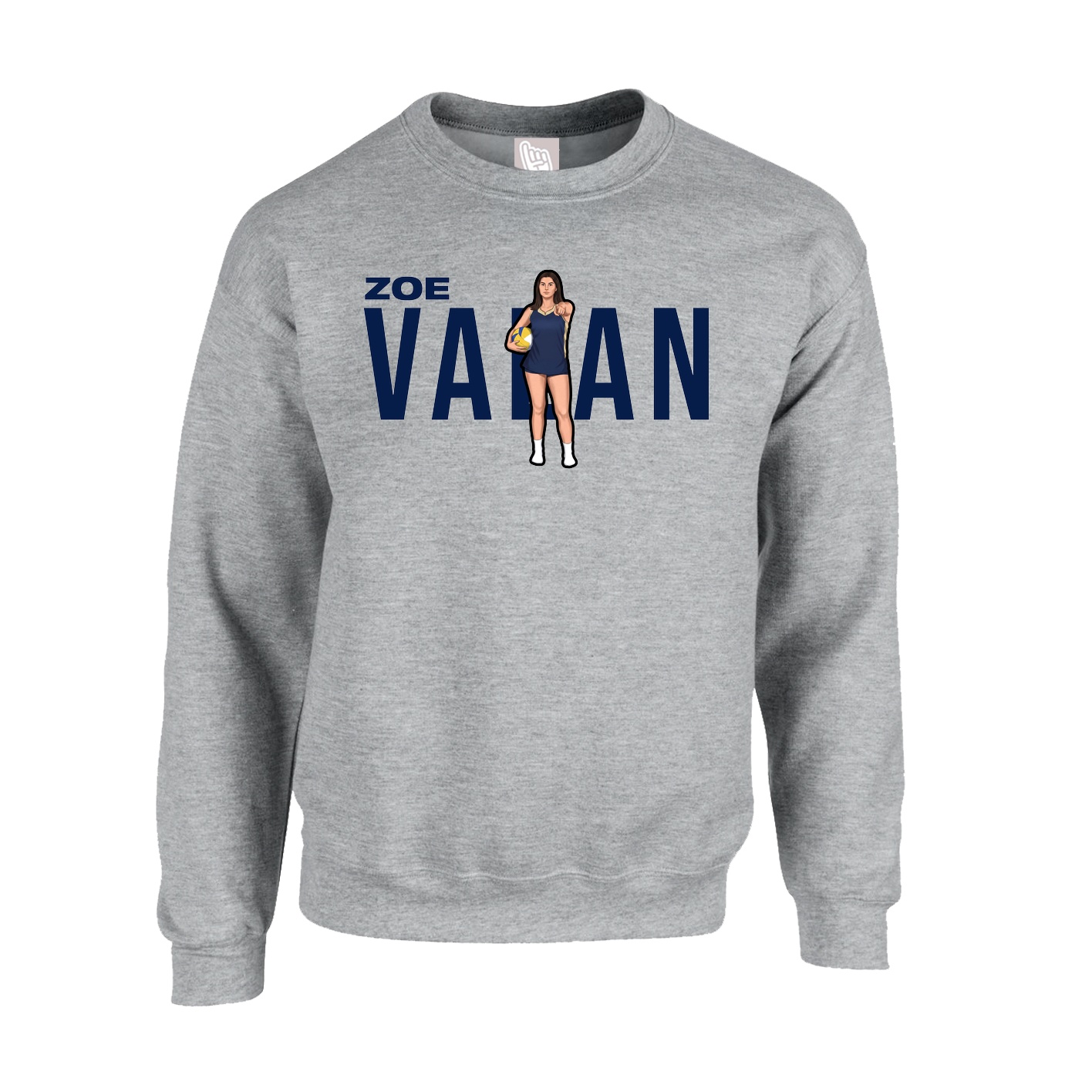Fleece Crew — Player Name in Grey