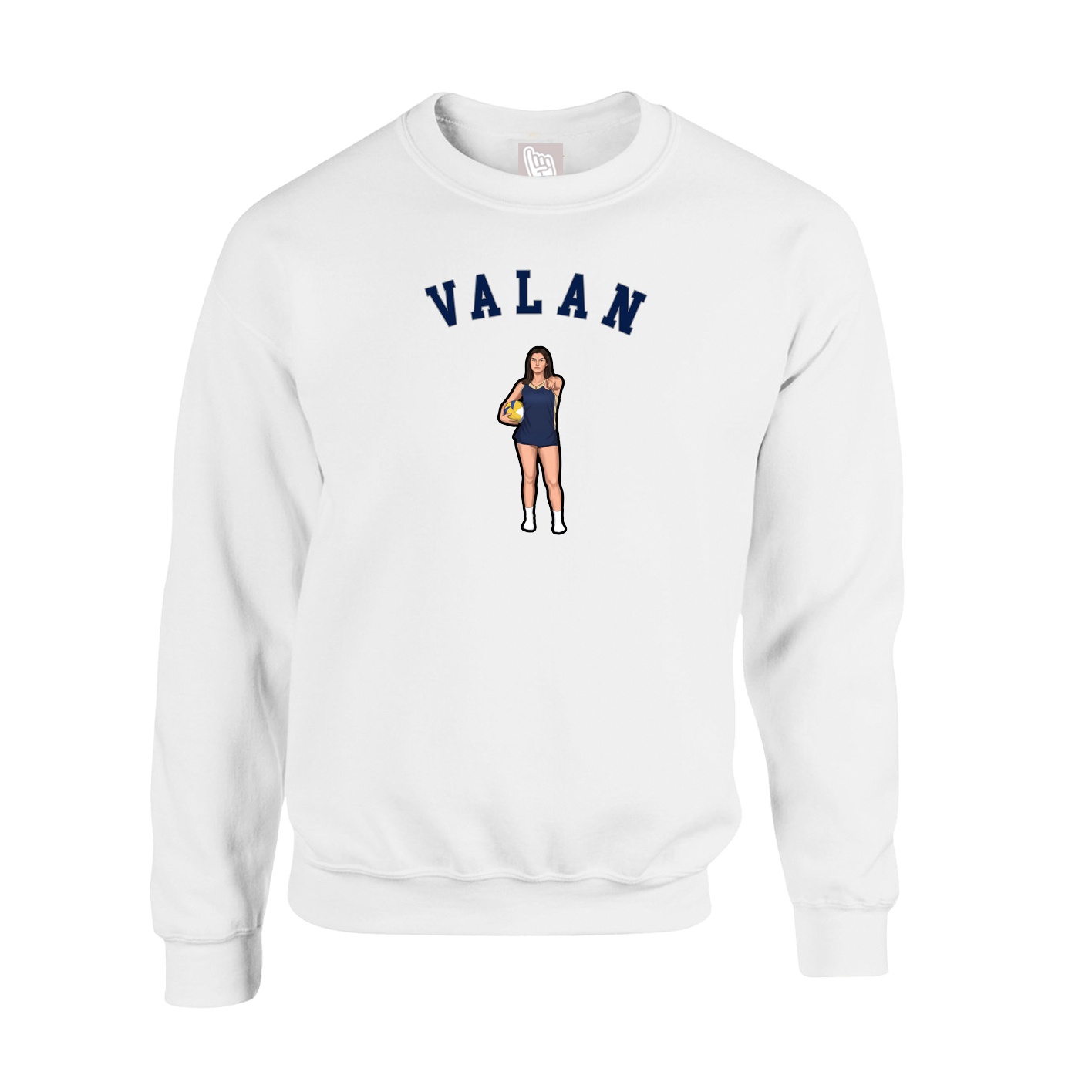 Fleece Crew — Shirsey Arch in White